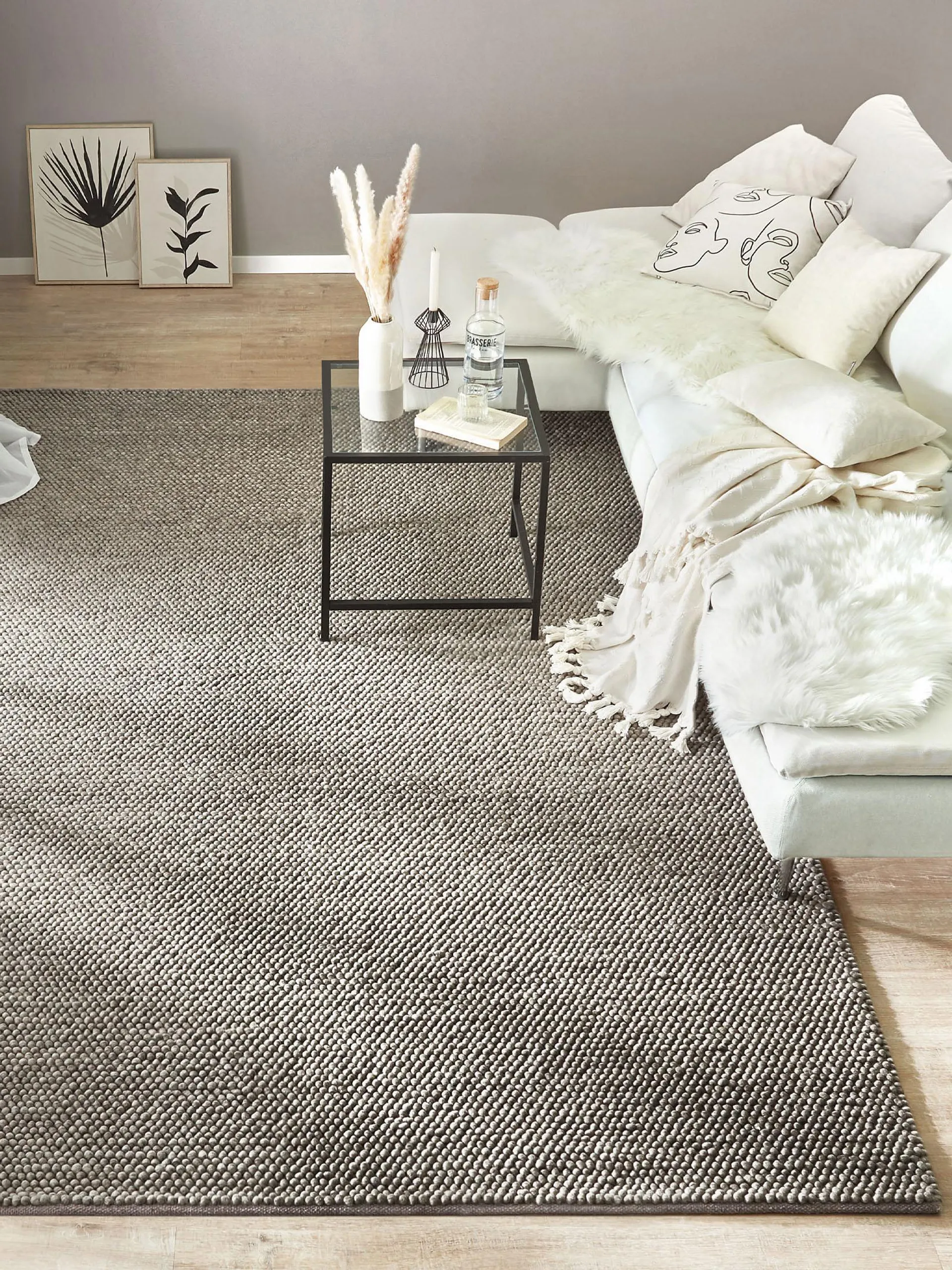 Malmby Woll-Teppich, Grey Natural