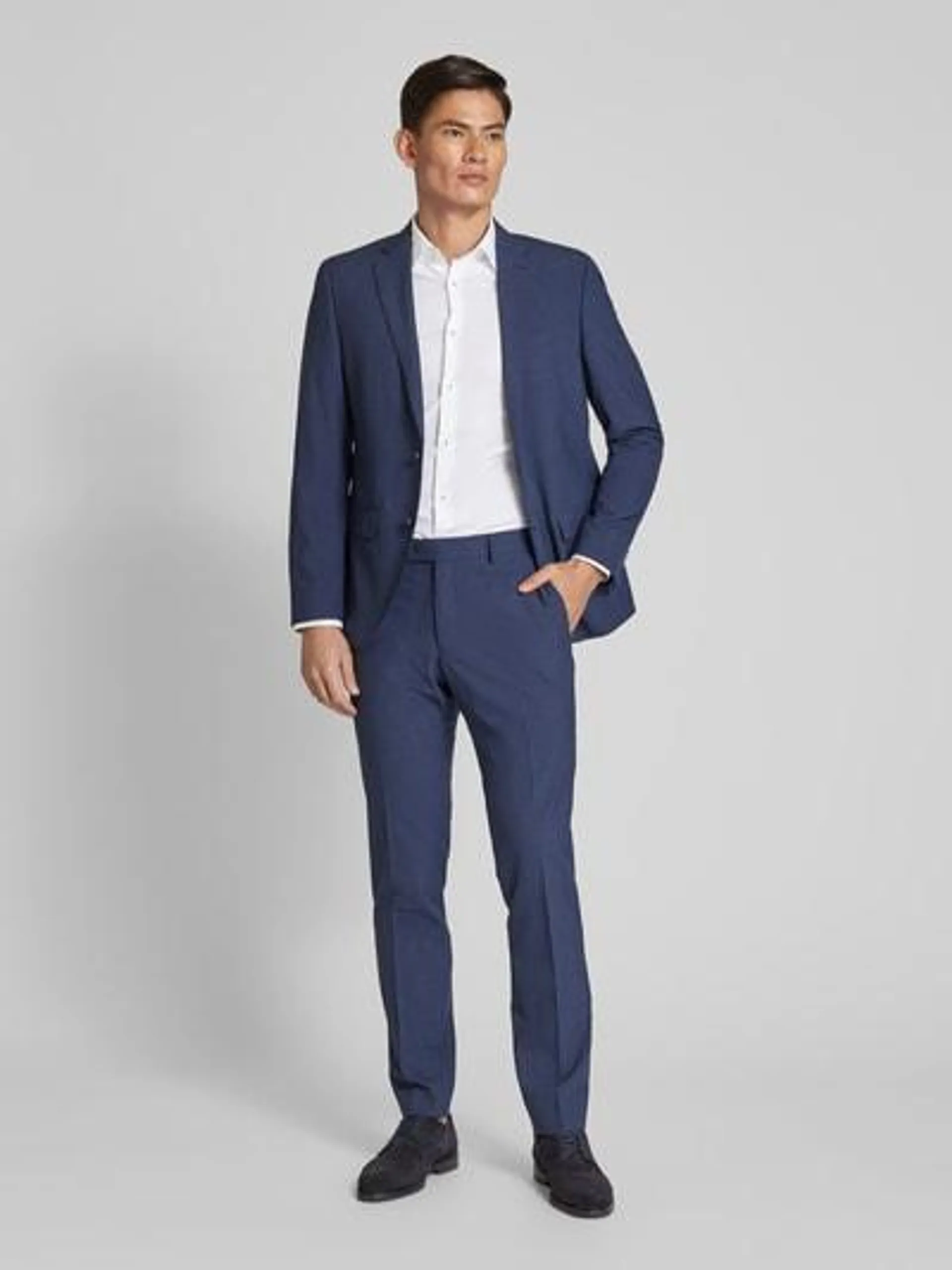 Slim Fit Anzughose mit Bügelfalten in marine