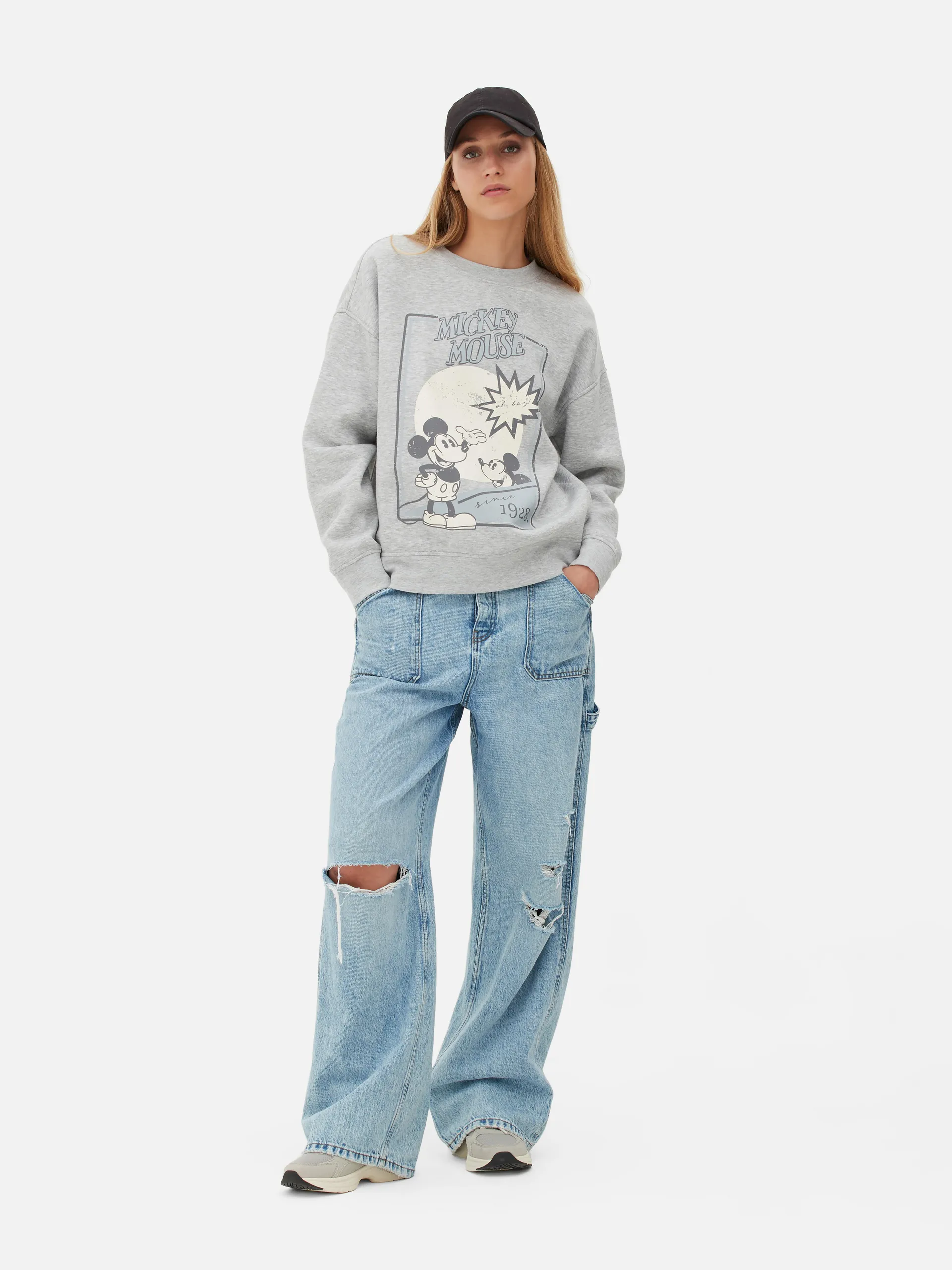 Sweat-shirt à motif esquisse Disney Mickey Mouse