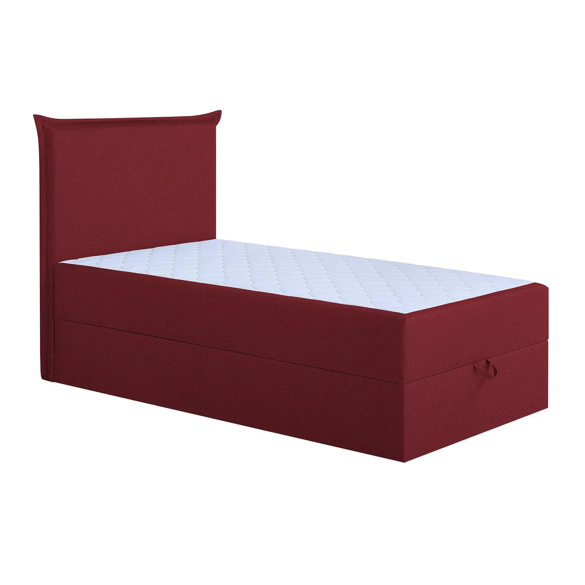 Boxspringbett - rot - mit Bettkasten - H3 - 100x200 cm