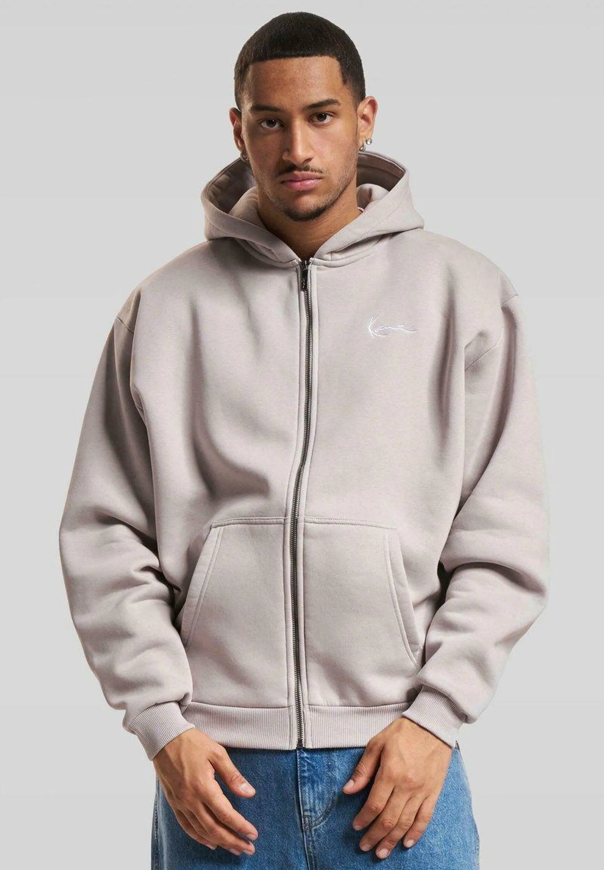 CHEST SIGNATURE ESSENTIAL ZIP - Zip-up sweatshirt - light grey