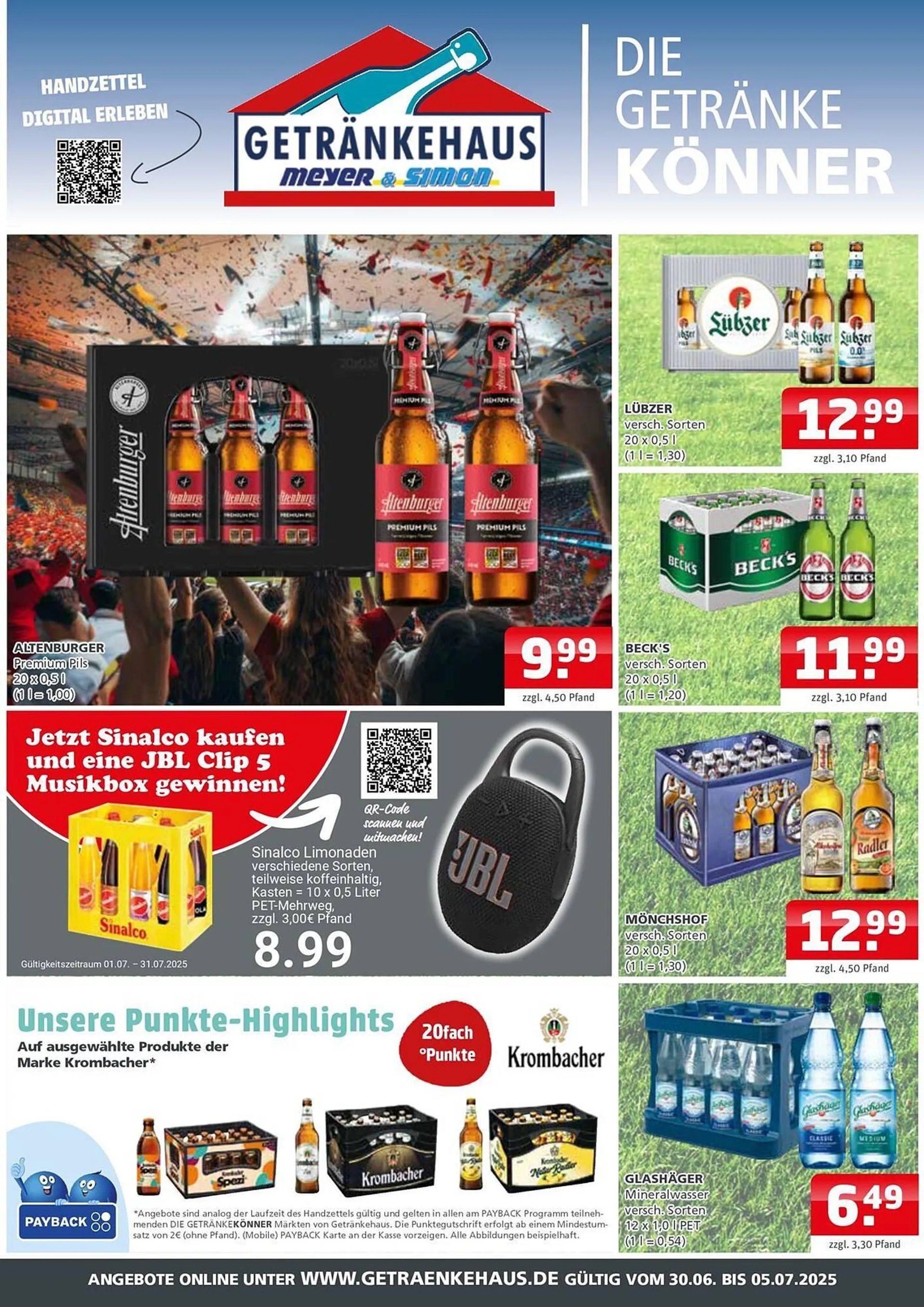 Getränkehaus Prospekt von 30. Juni bis 5. Juli 2025 - Prospekt seite 1