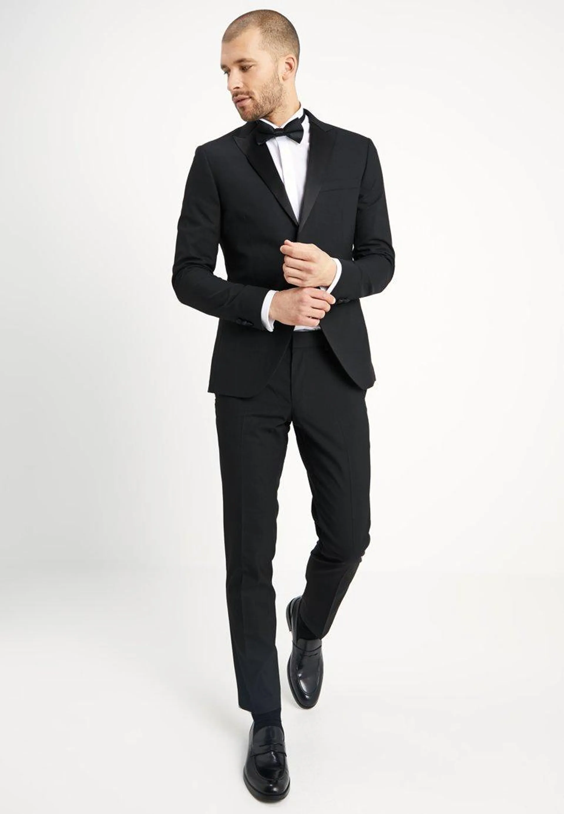 BASIC PLAIN BLACK TUX SUIT SLIM FIT - Costume - black