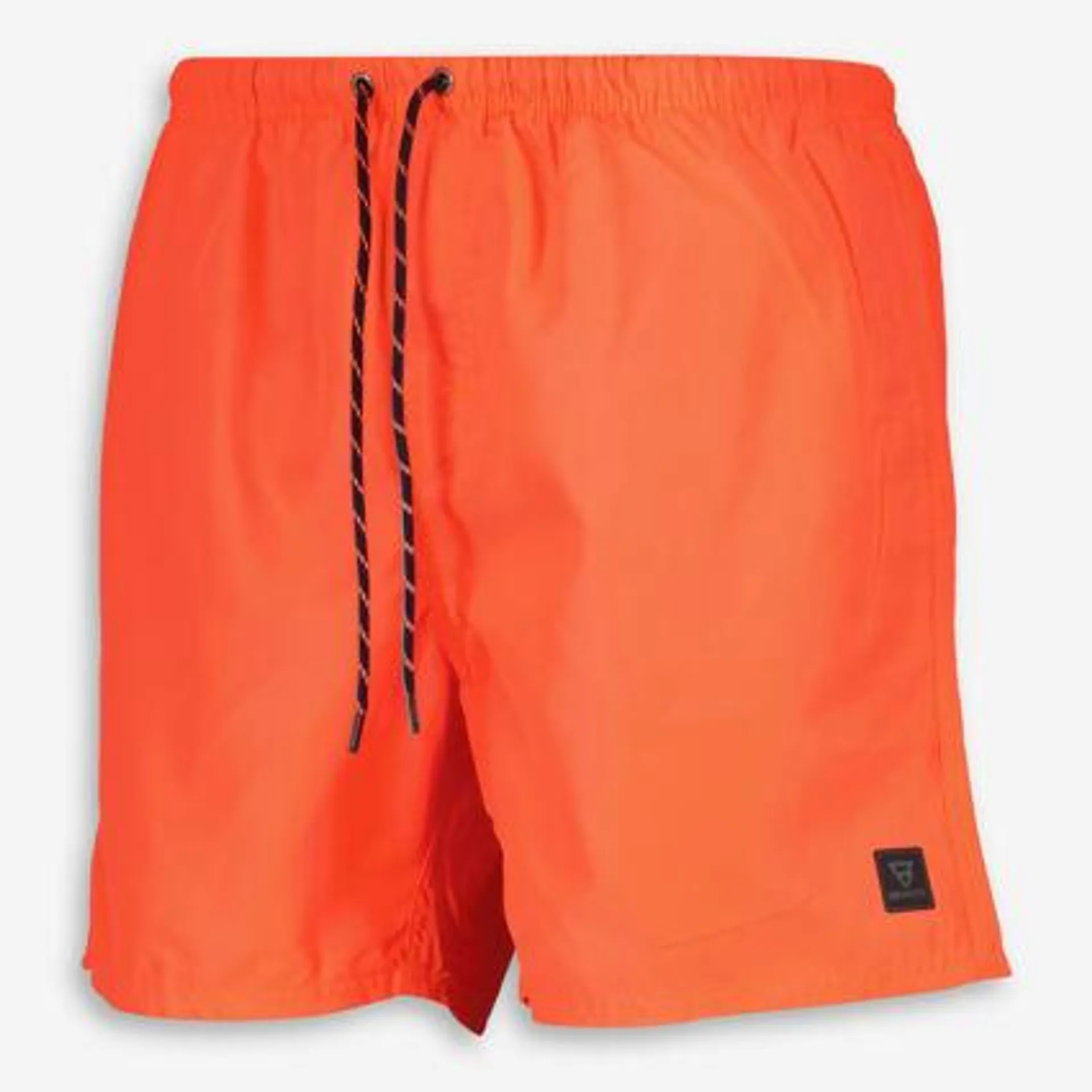 Neonrote Badeshorts mit Kordelzug