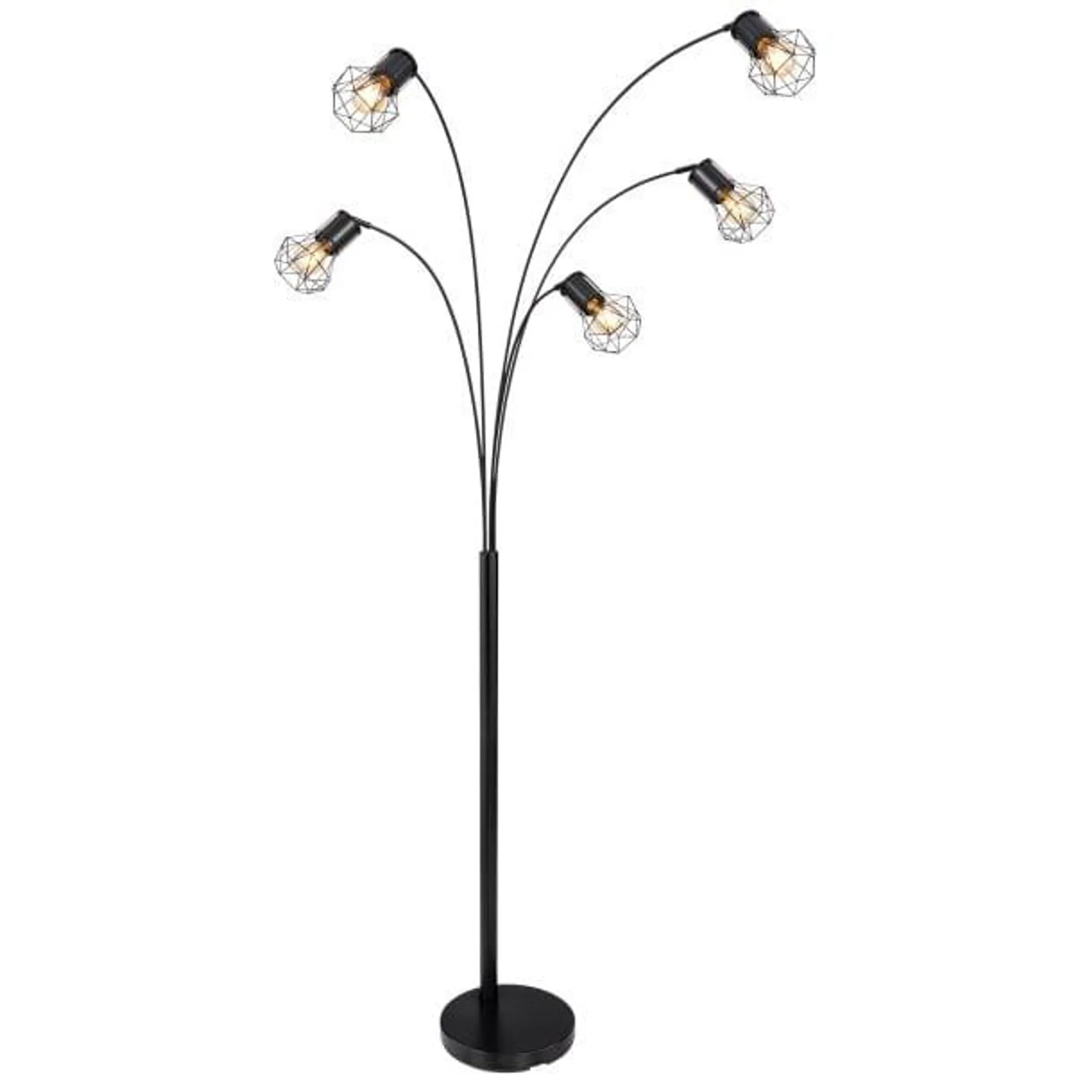 PRISKA Stehlampe schwarz 54017S, B/H/T: 74 x 204 x 80 cm, Metall