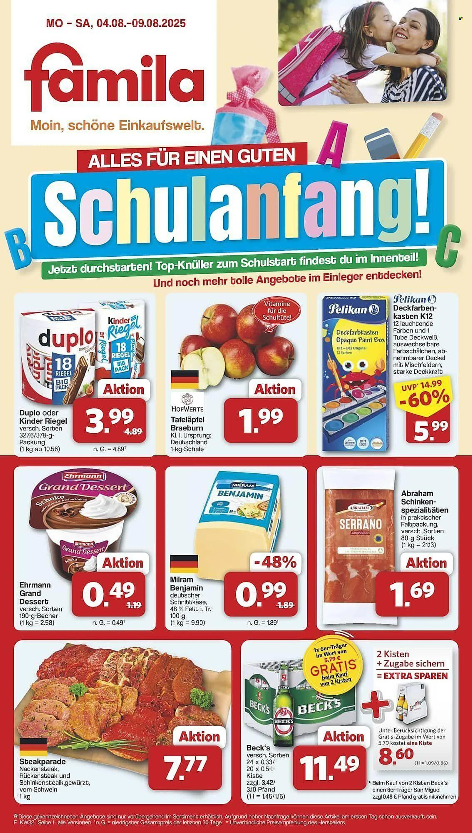 Famila Nord Ost Prospekt von 4. August bis 9. August 2025 - Prospekt seite 1