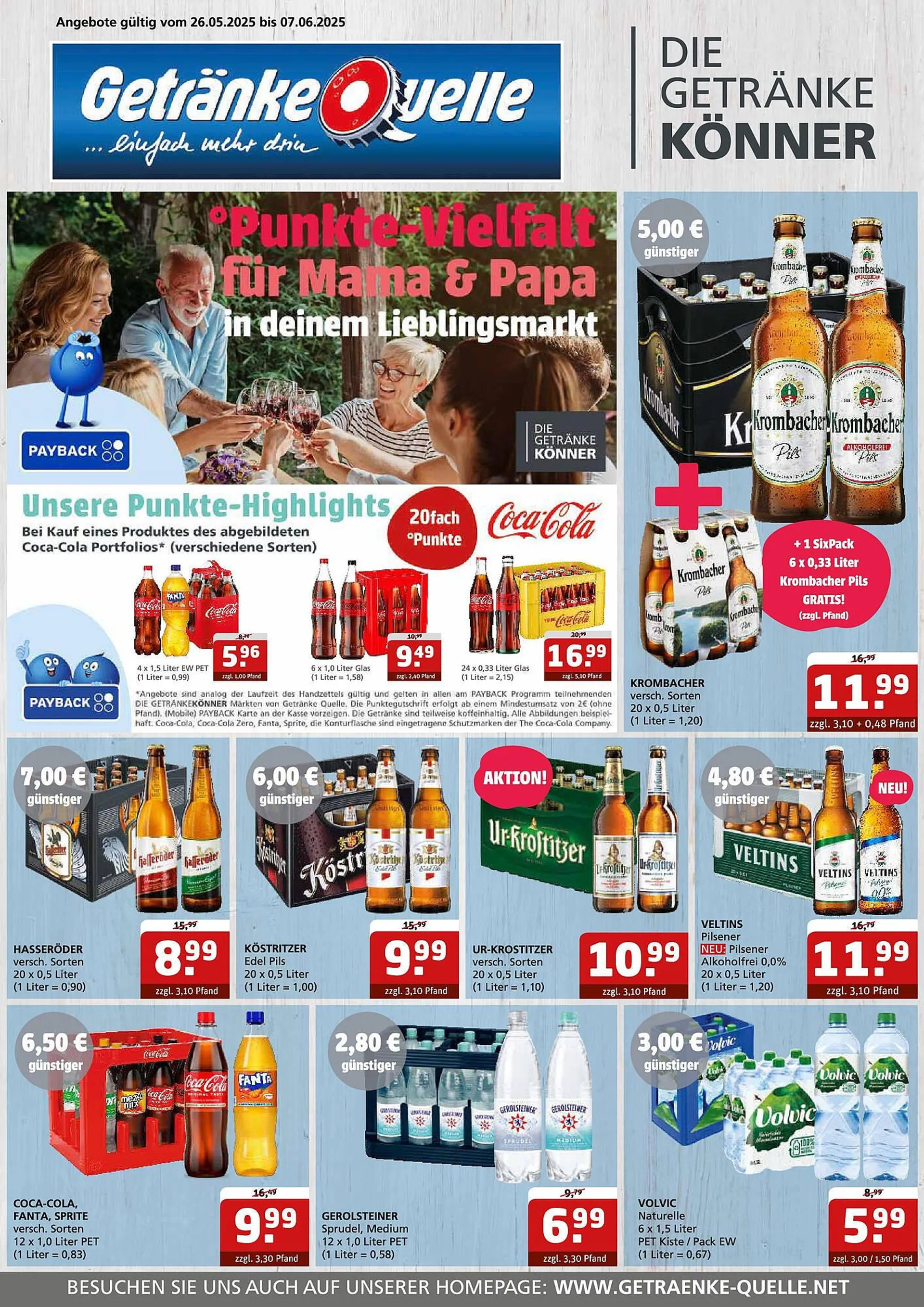 Getränke Quelle Prospekt von 25. Mai bis 7. Juni 2025 - Prospekt seite 1