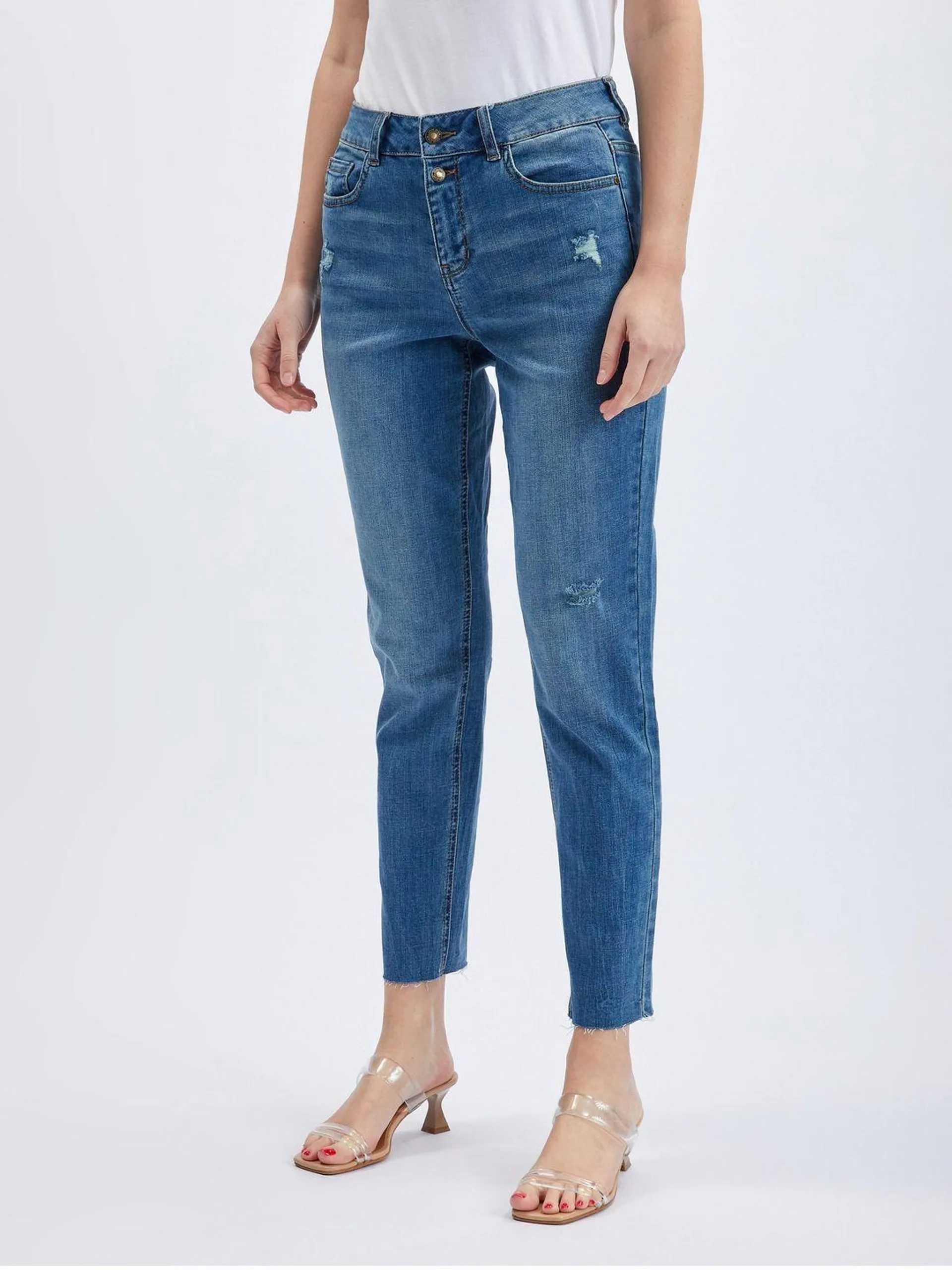 Dunkelblaue Straight Fit Jeans für Damen ORSAY