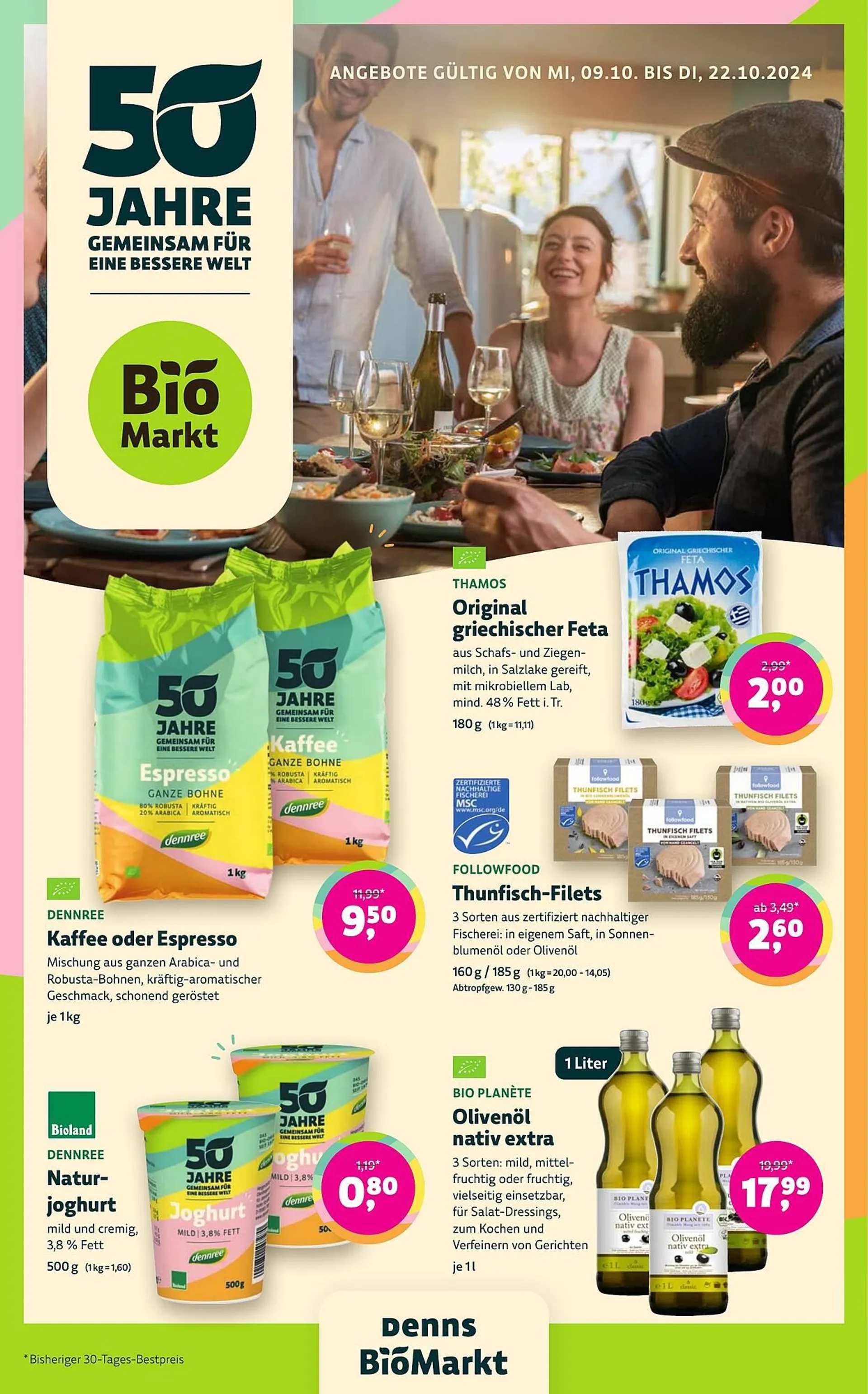 Aleco Biomarkt Prospekt von 9. Oktober bis 22. Oktober 2024 - Prospekt seite 1