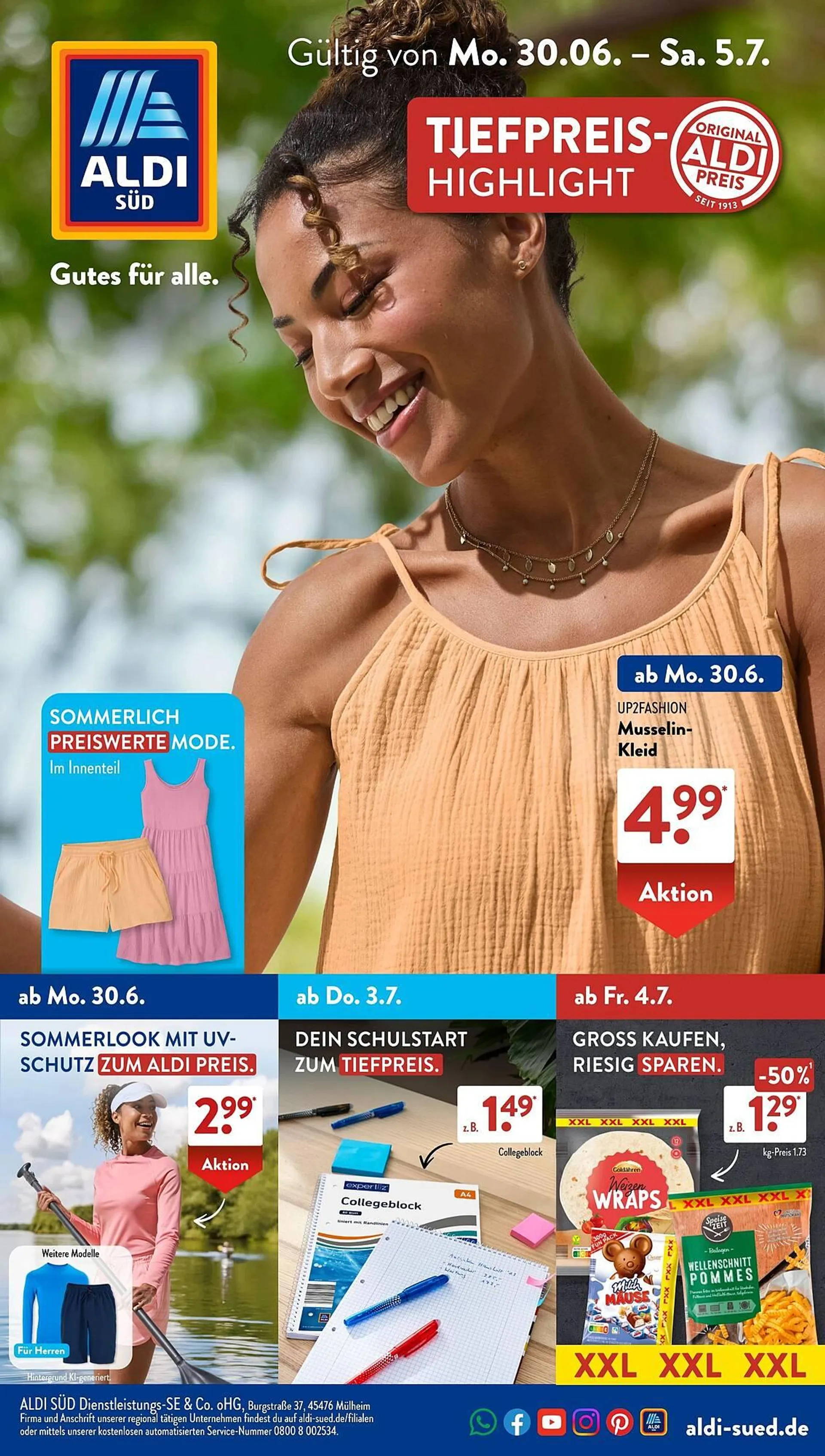 Aldi Süd Prospekt von 30. Juni bis 6. Juli 2025 - Prospekt seite 1