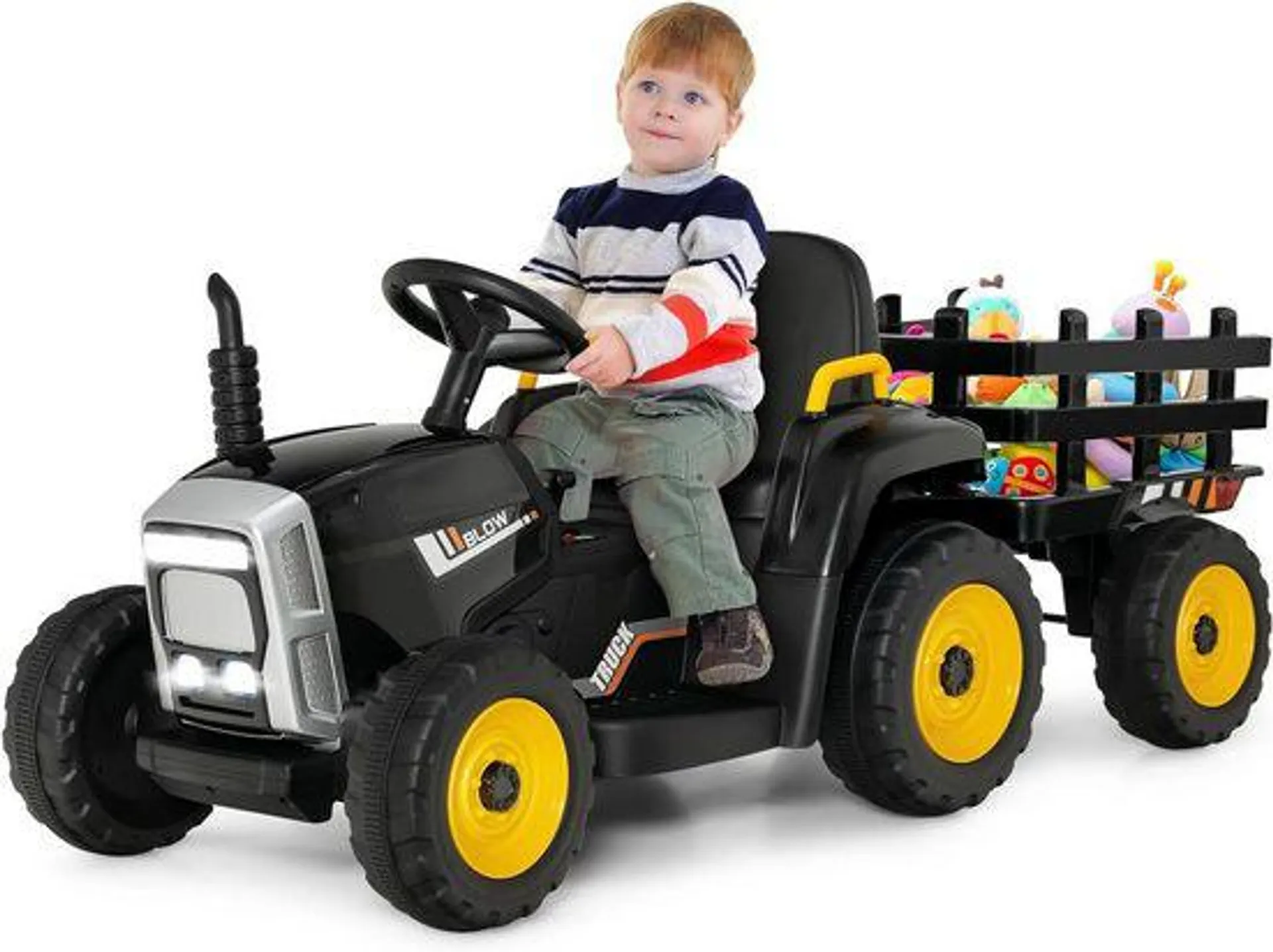 KOMFOTTEU Elektro-Kinderauto Traktor, 30 kg Belastbarkeit, ab 3 Jahre