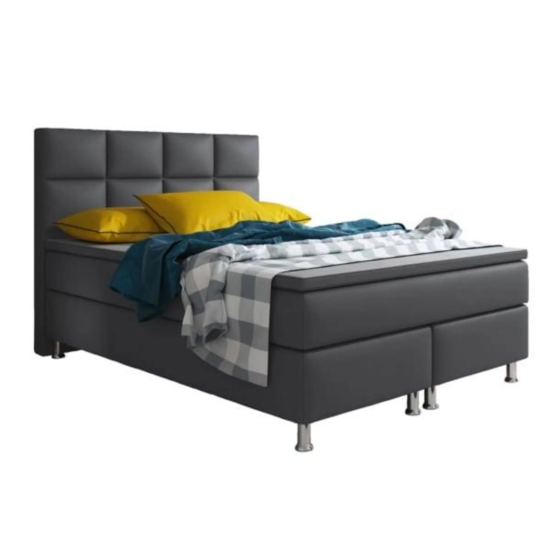 Boxspringbett Miami 140 x 200 cm anthrazit