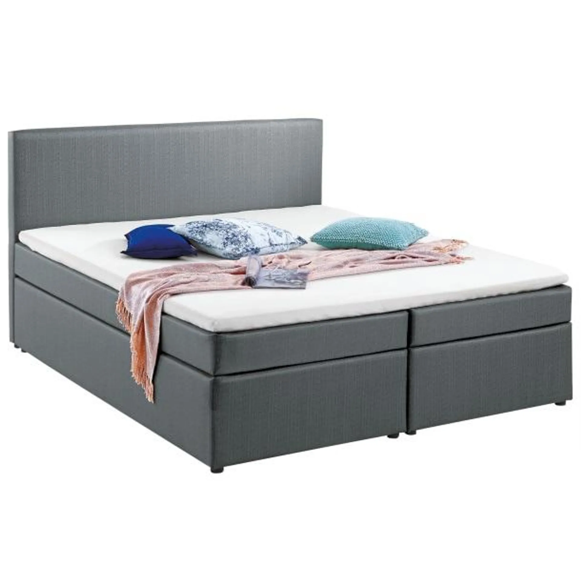 Boxspringbett Orlando Stoffbezug Anthrazit ca. 180 x 200 cm