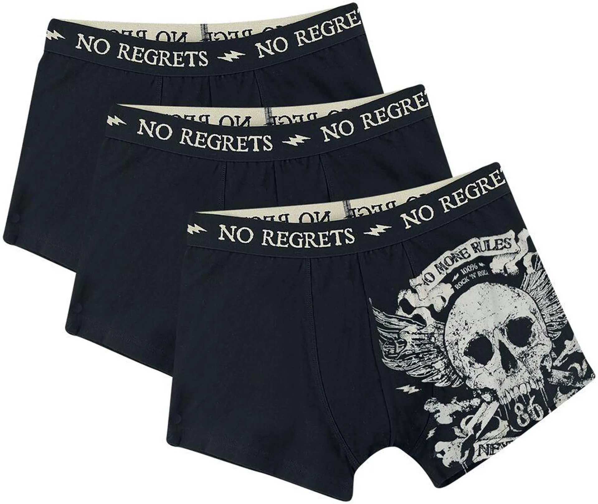 Boxershort-Set schwarz von Rock Rebel by EMP