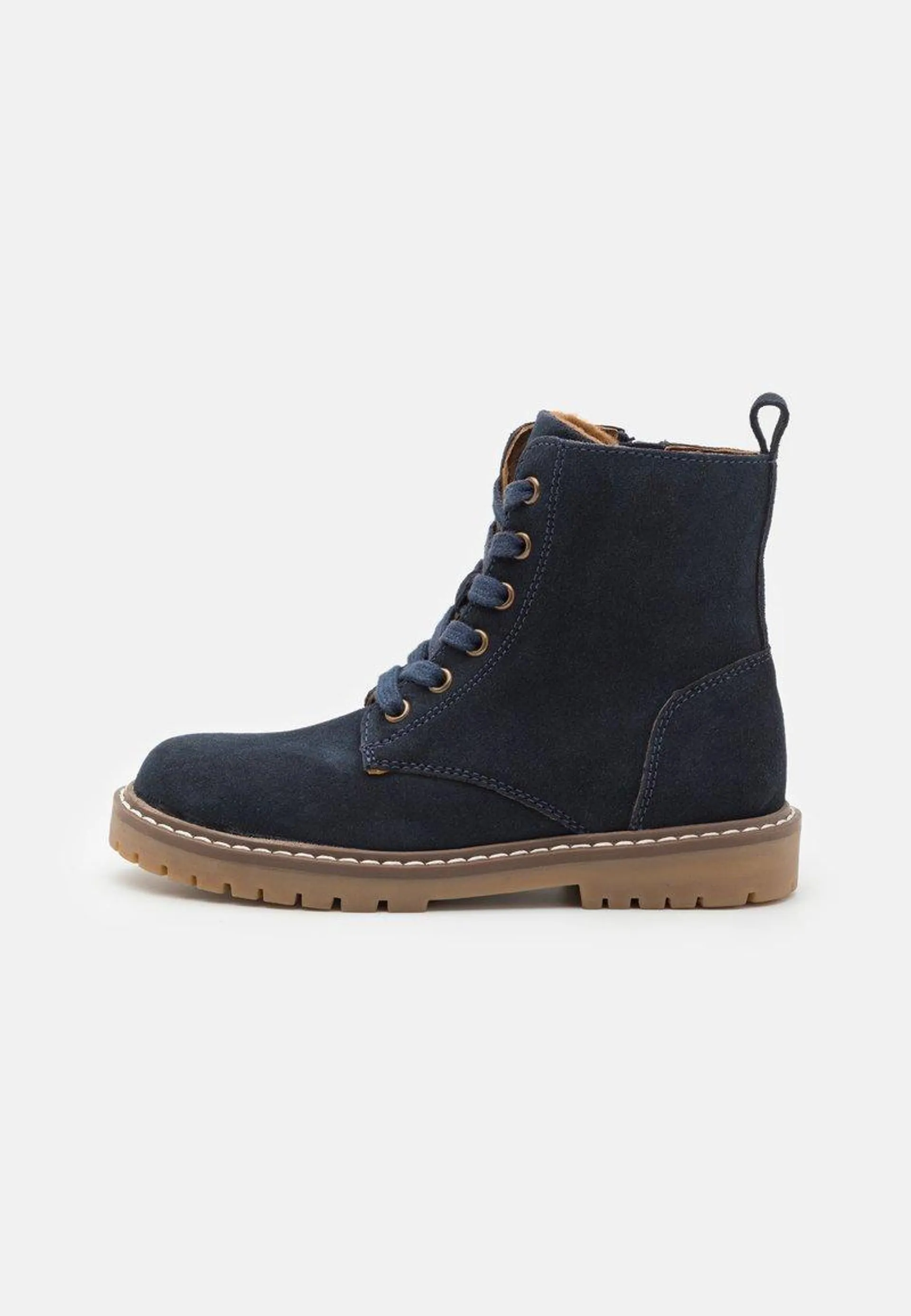 LEATHER - Lace-up ankle boots - dark blue