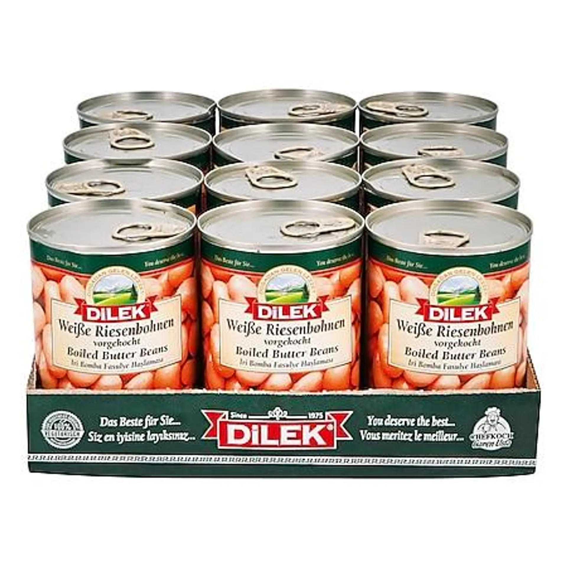 Dilek Weiße Riesenbohnen 240 g Abtropfgewicht, 12er Pack