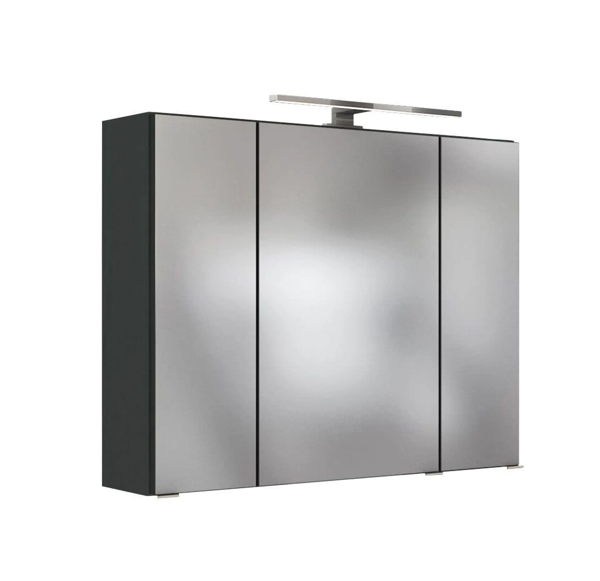 Spiegelschrank Baabe 80 x 66 cm grau / graphit NB LED Beleuchtung