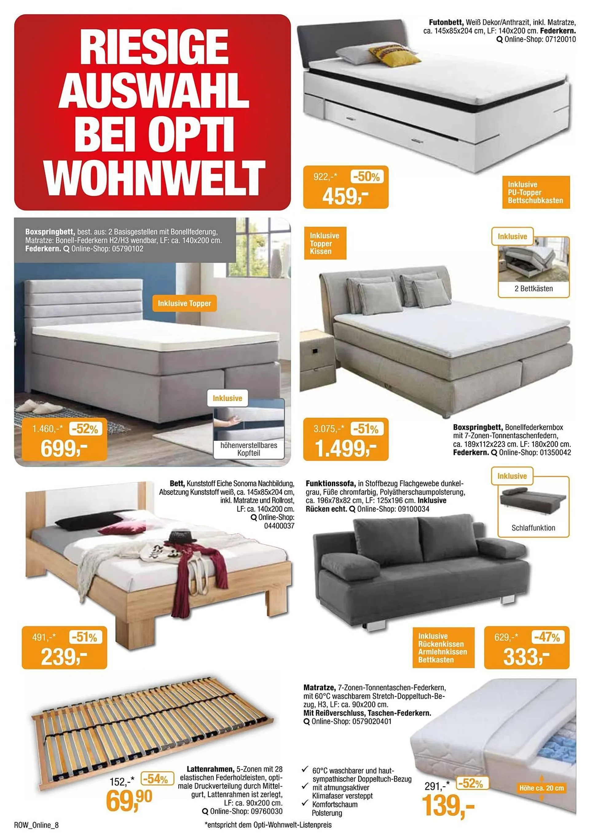 Opti Wohnwelt Prospekt von 11. Mai bis 22. Mai 2025 - Prospekt seite 8