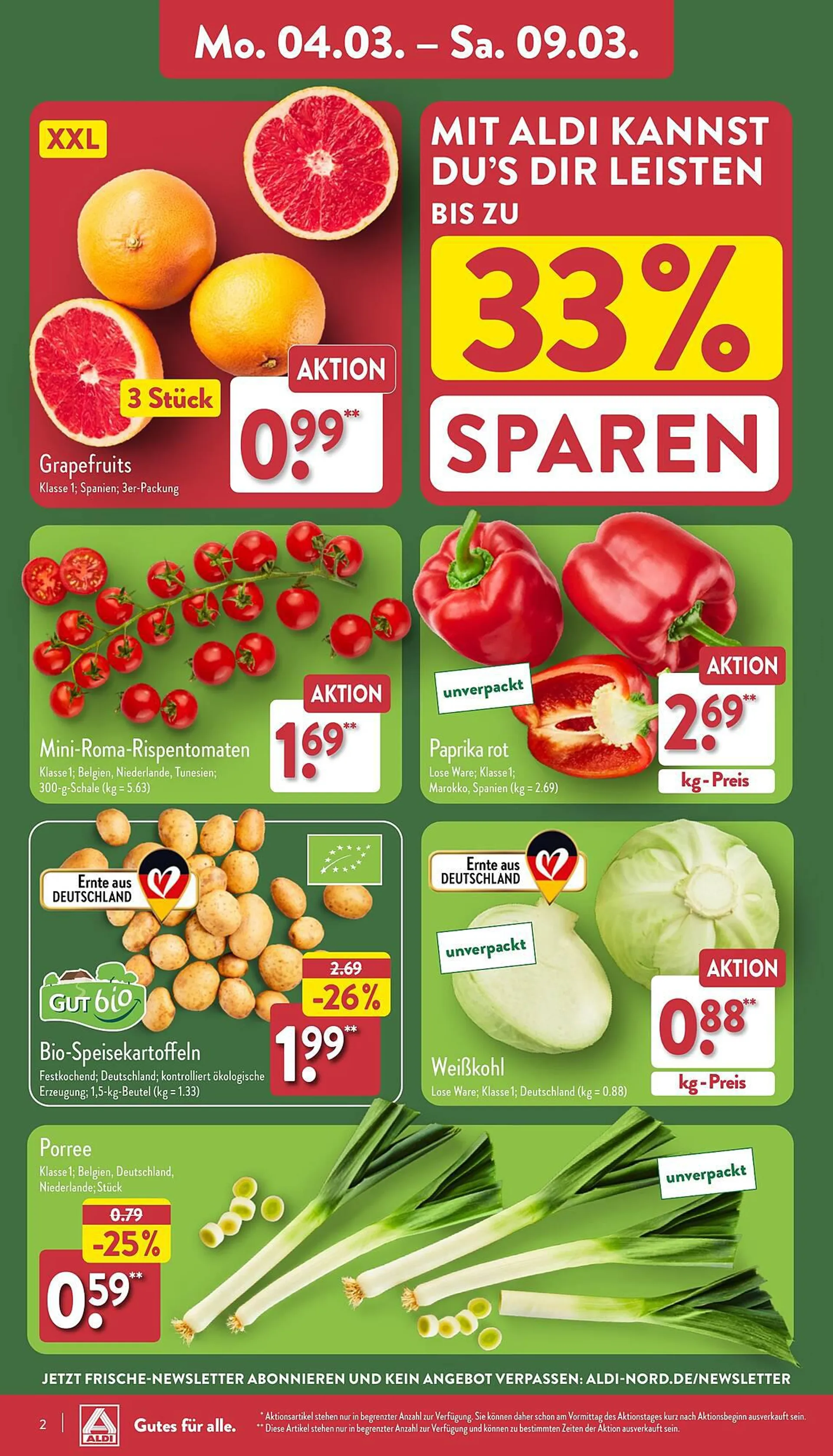 Aldi Nord Prospekt von 4. März bis 9. März 2024 - Prospekt seite 2