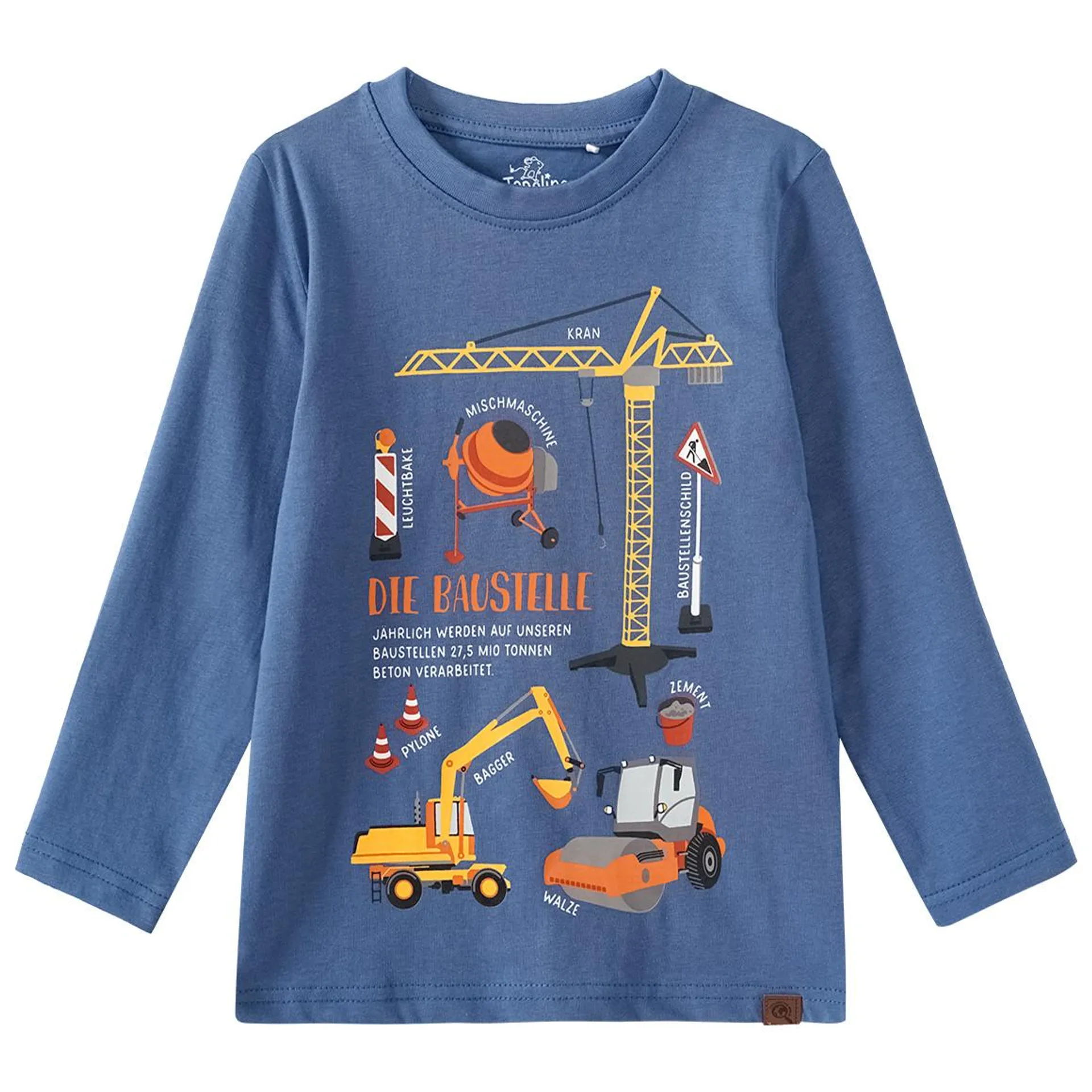 Kinder Langarmshirt mit Baustellen-Print