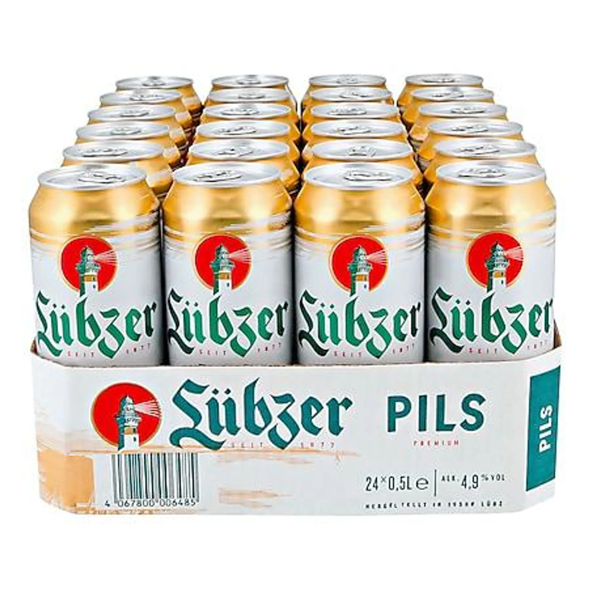 Lübzer Pils 4,9 % vol 0,5 Liter Dose, 24er Pack