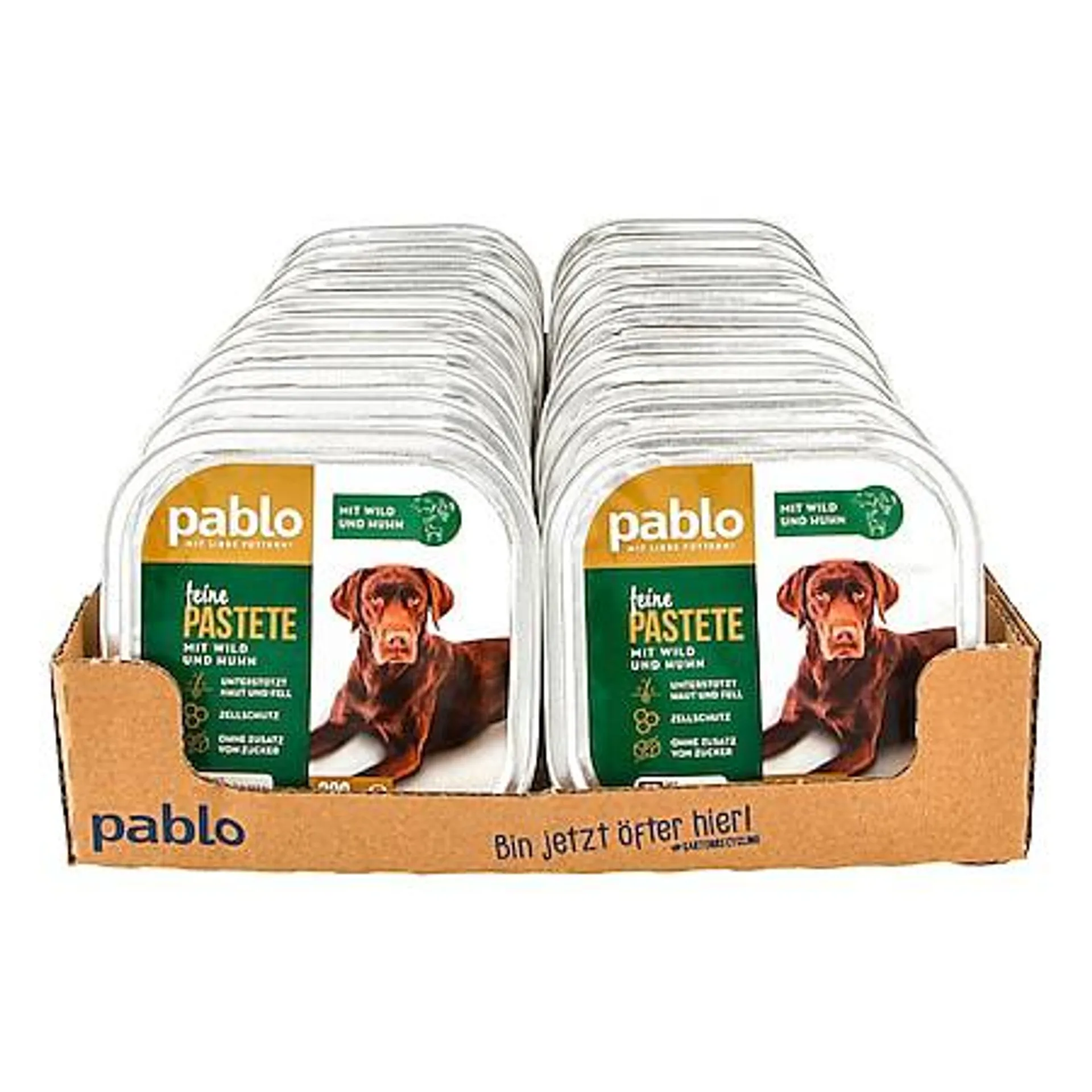 Pablo Hundenahrung Feine Pastete Wild & Huhn 300 g, 20er Pack