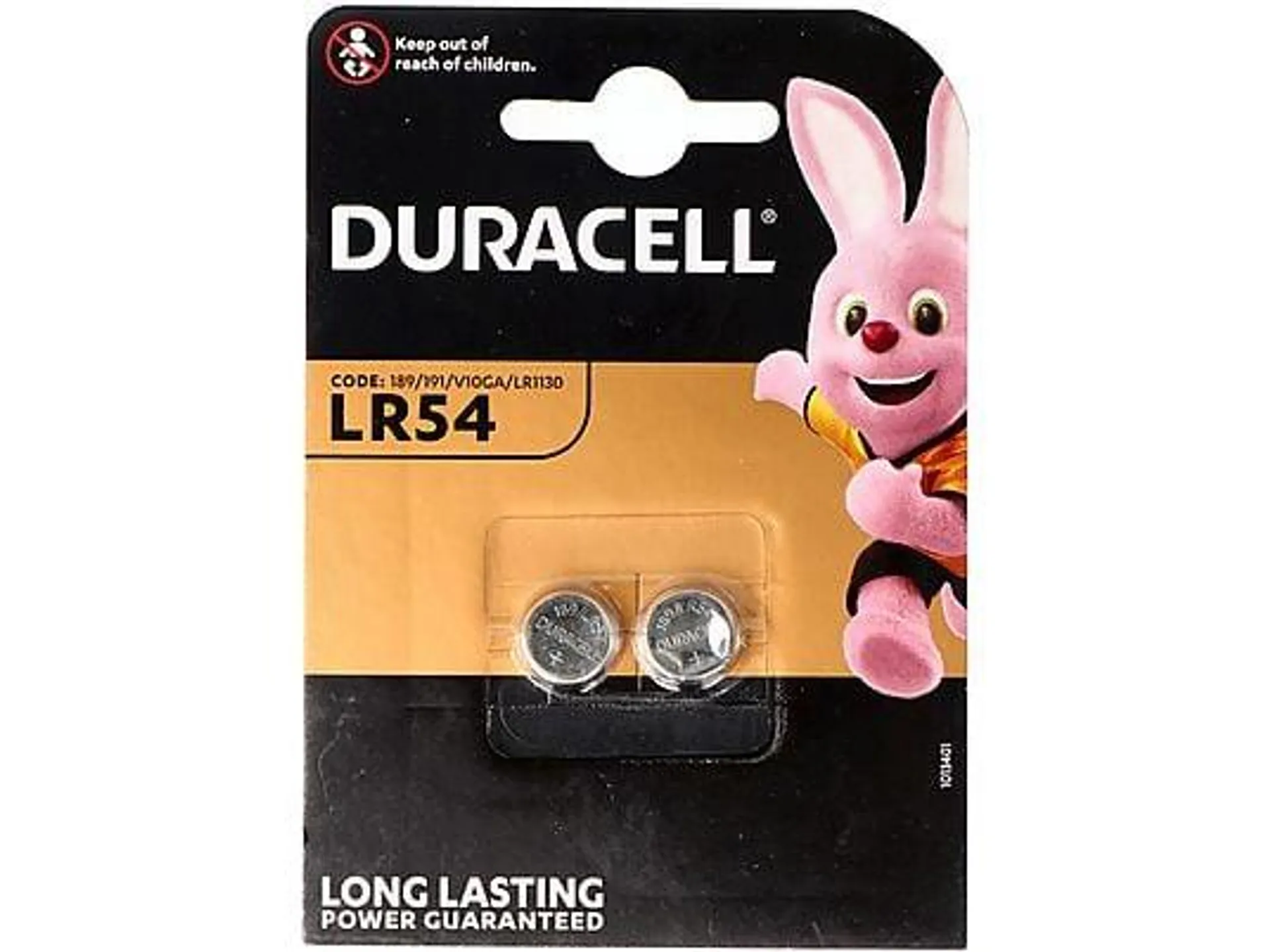 DURACELL Duracell Knopfzelle LR54, AG10, LR54, LR1130, 189, Alkali-Mangan Knopfzelle, 50 mAh