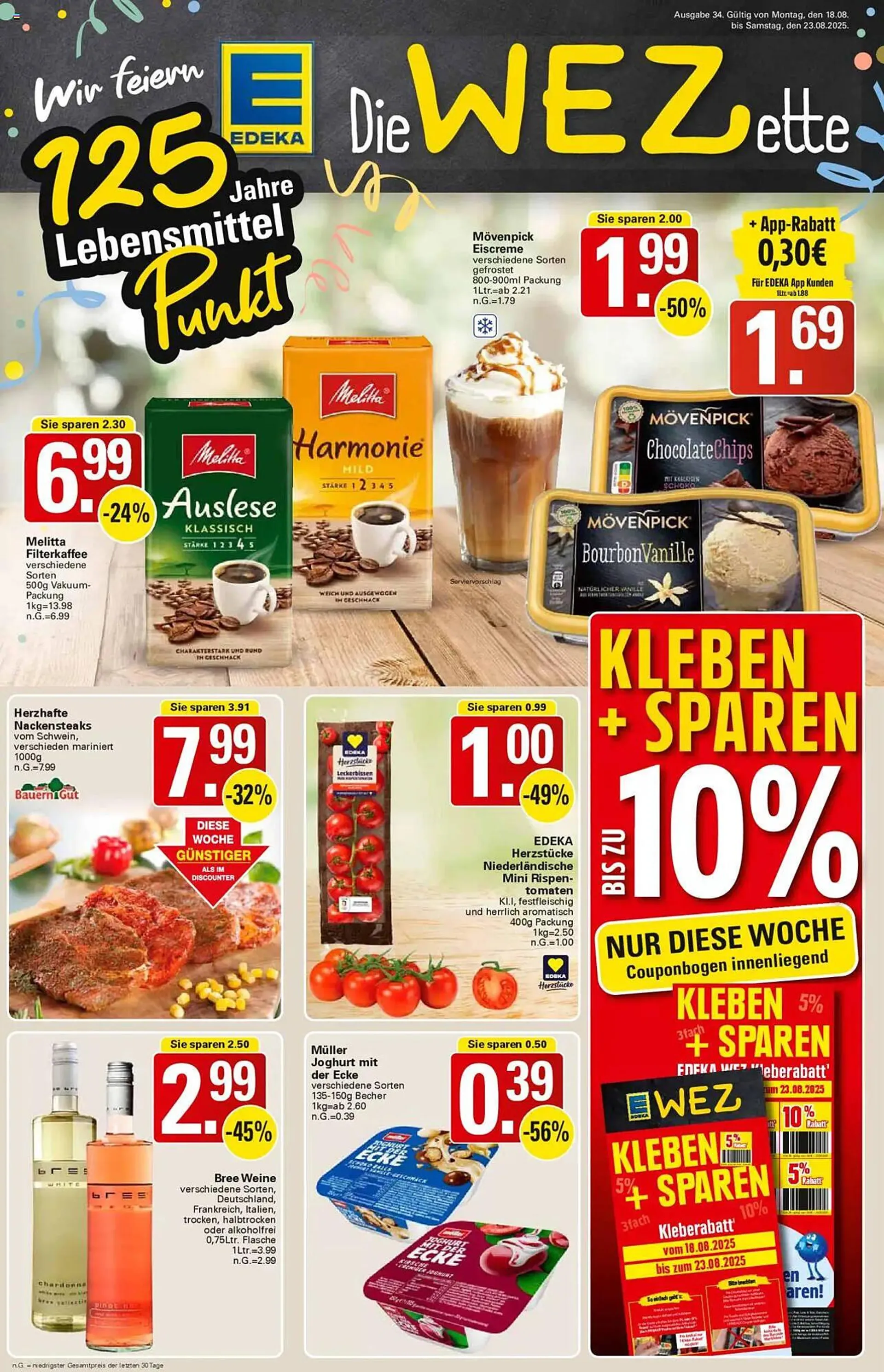 WEZ Prospekt von 18. August bis 23. August 2025 - Prospekt seite 1