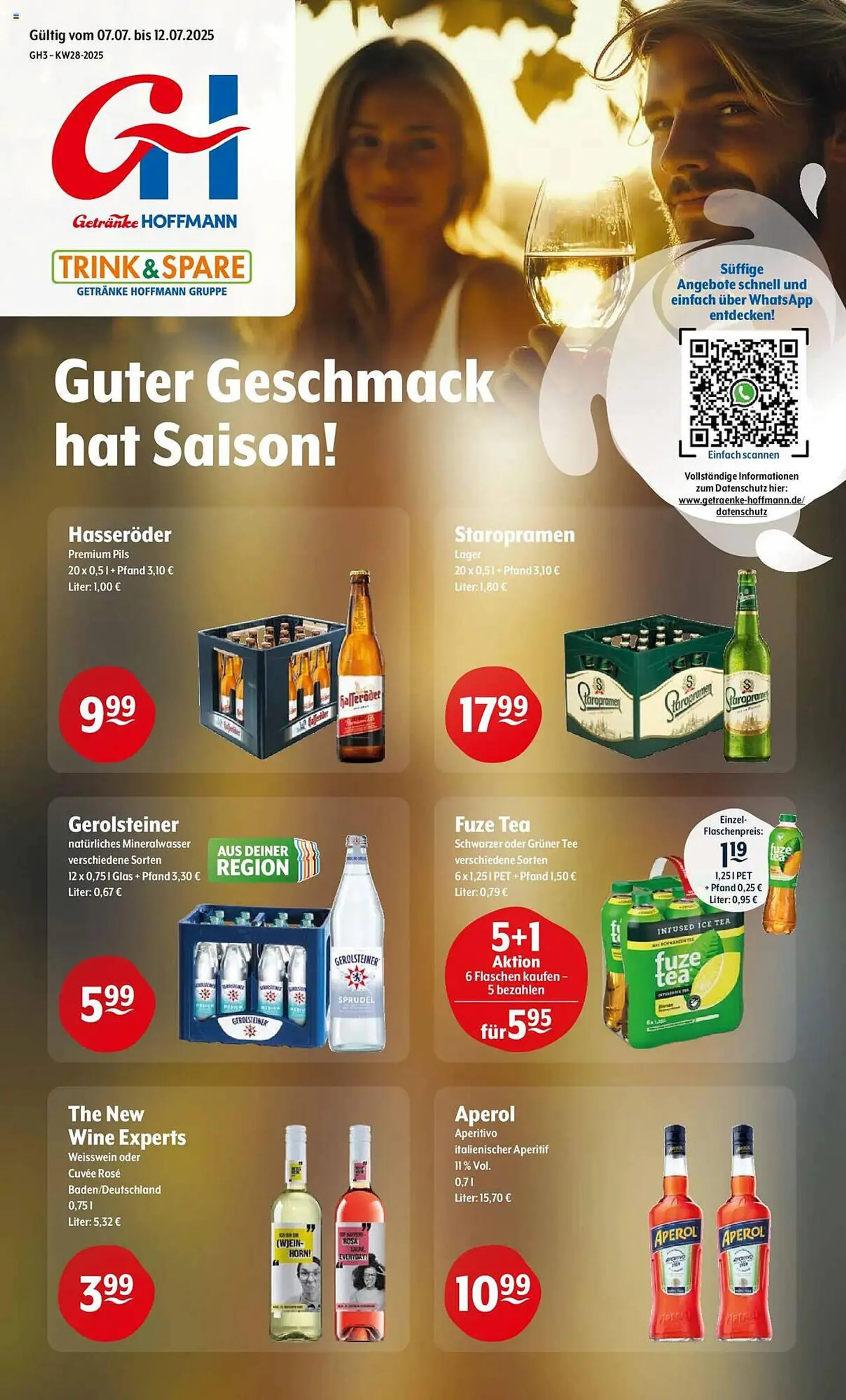 Trink und Spare Prospekt von 7. Juli bis 12. Juli 2025 - Prospekt seite 1