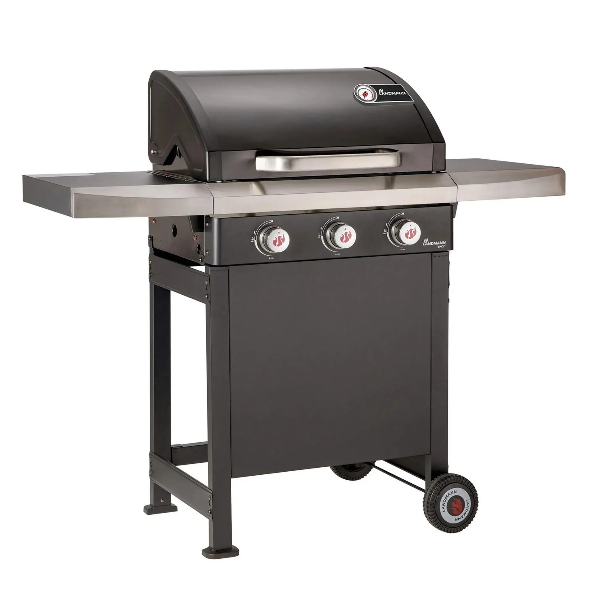 LANDMANN Gasgrill - schwarz - Stahl - 3 Brenner