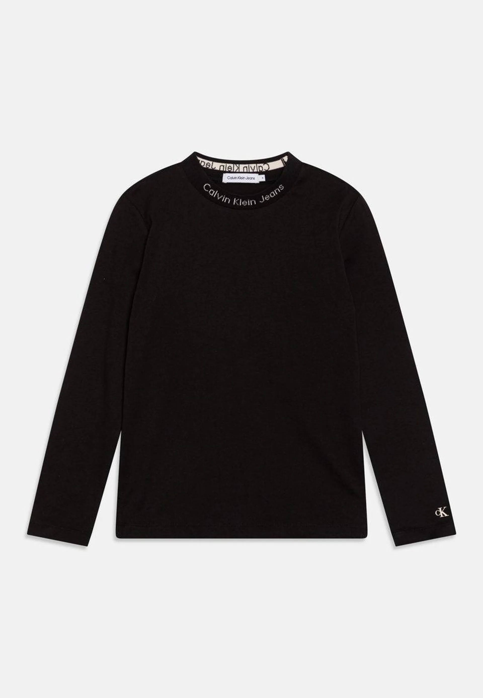 INTARSIA LOGO - Long sleeved top - black