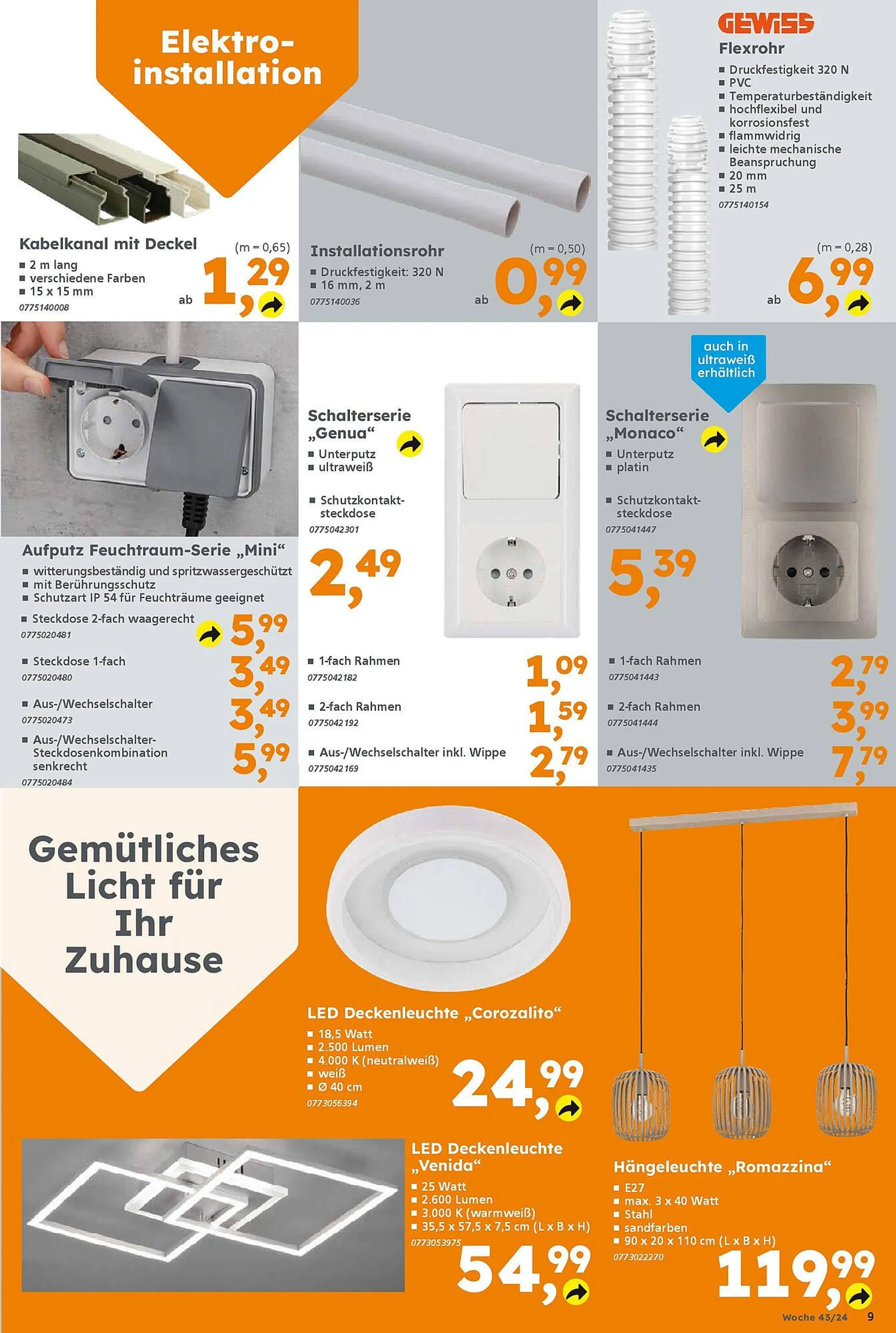 Globus Baumarkt Prospekt von 21. Oktober bis 26. Oktober 2024 - Prospekt seite 9