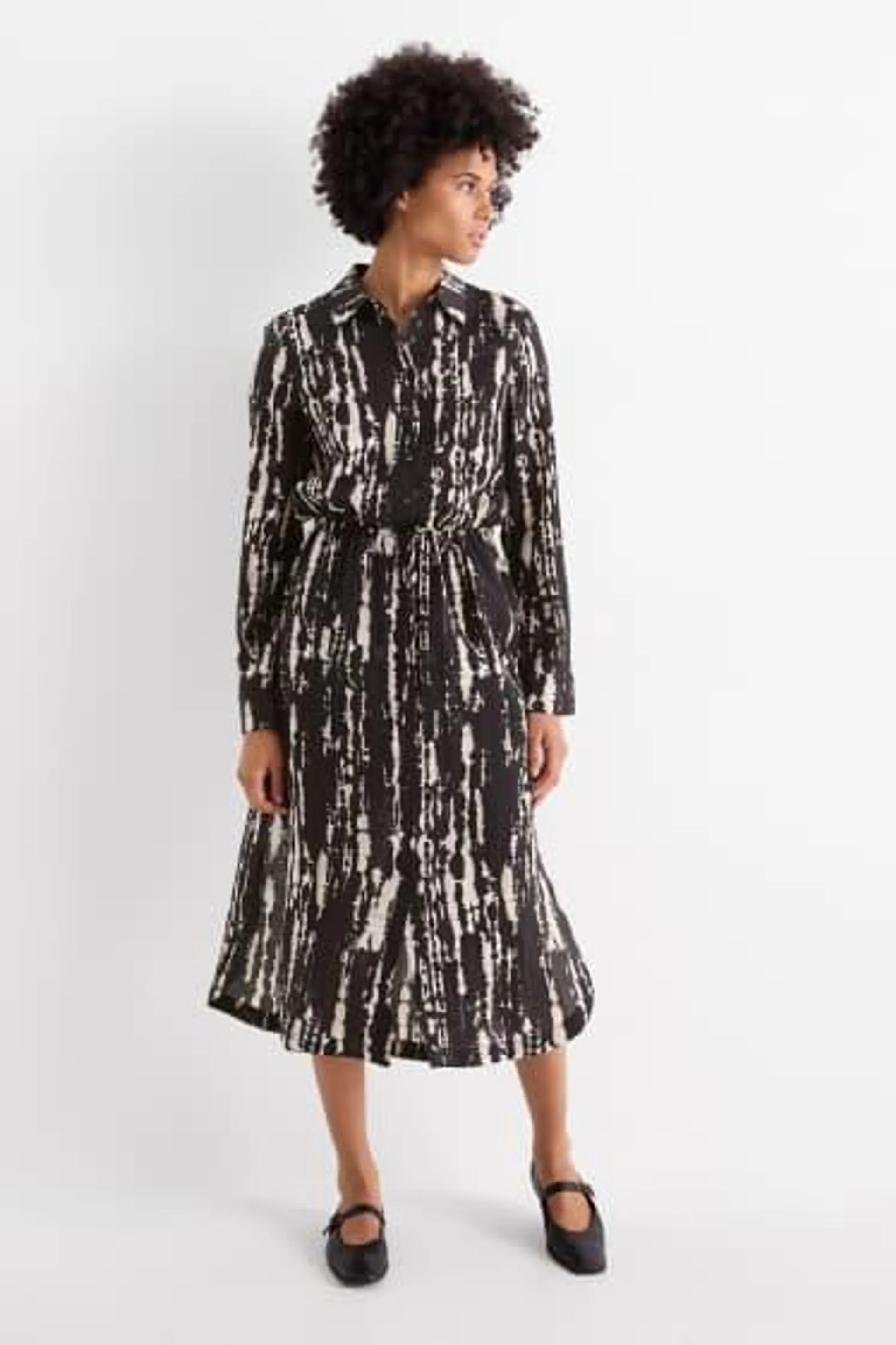 Shirt dress - patterned - textured