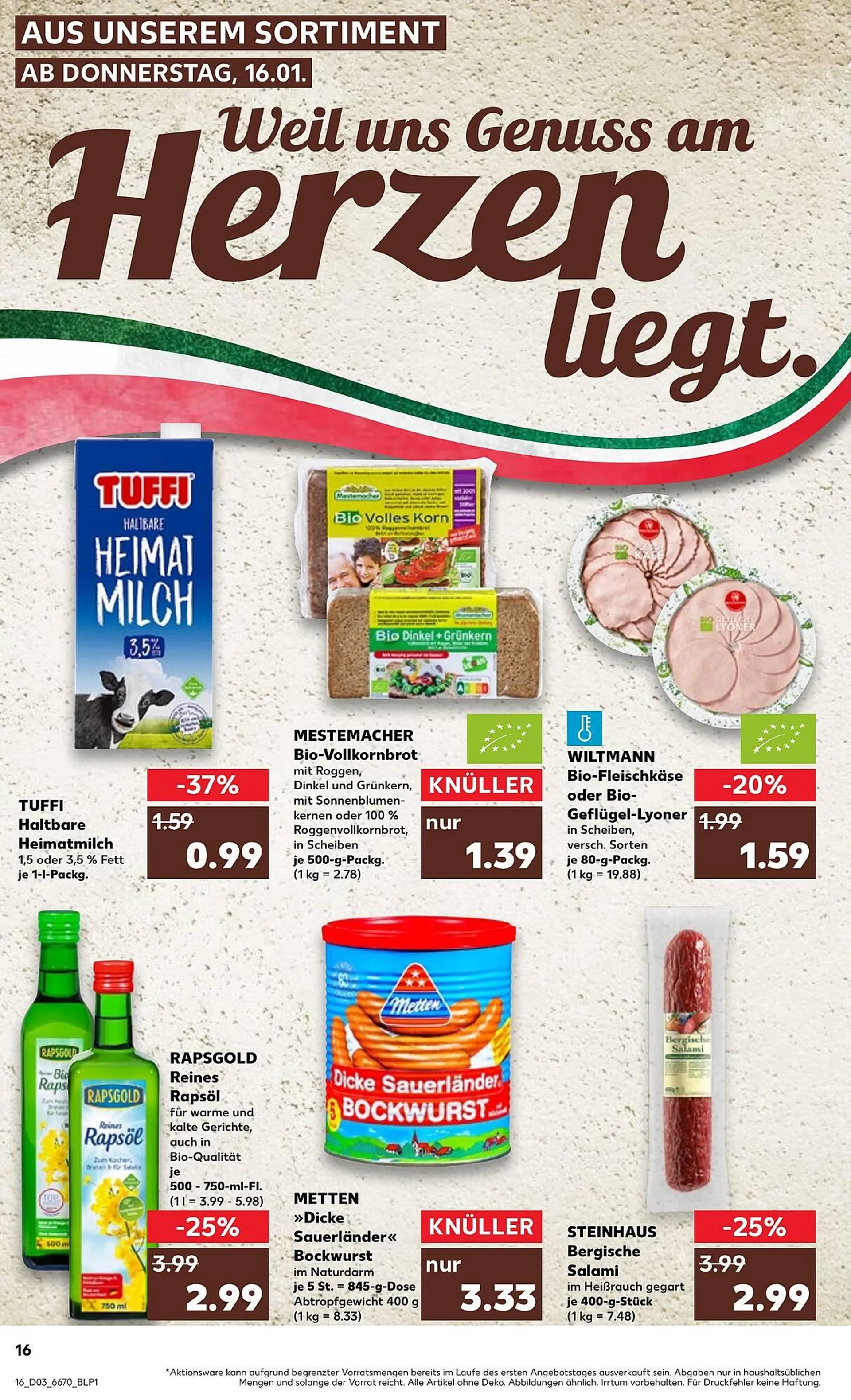 Kaufland Prospekt von 16. Januar bis 22. Januar 2025 - Prospekt seite 16