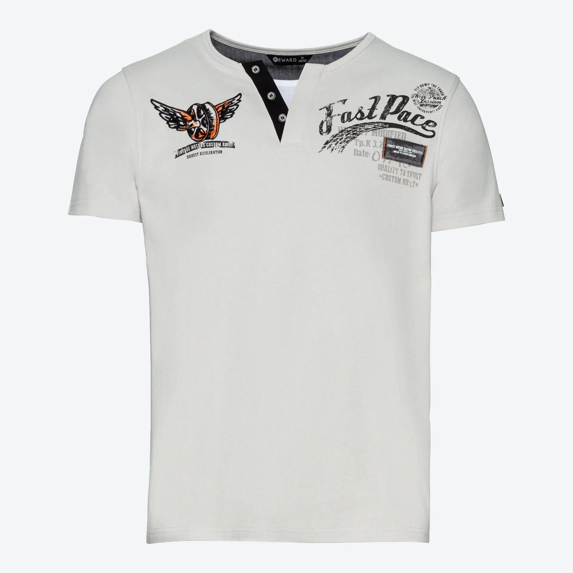 Herren-T-Shirt mit Henley-Kragen