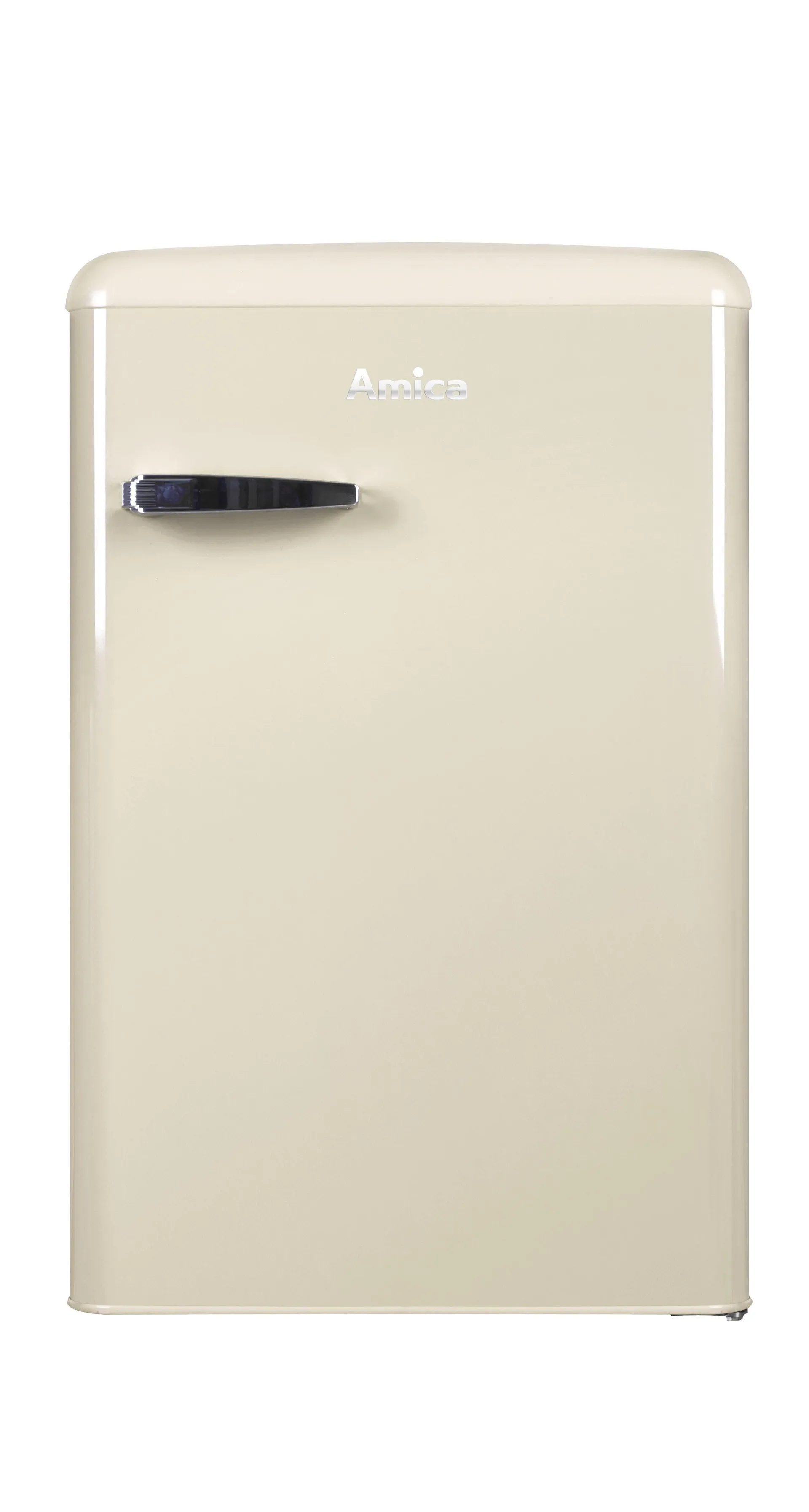 Amica KS 15615 B, Retro Kühlschrank mit Gefrierfach, 88 cm, coffee cream