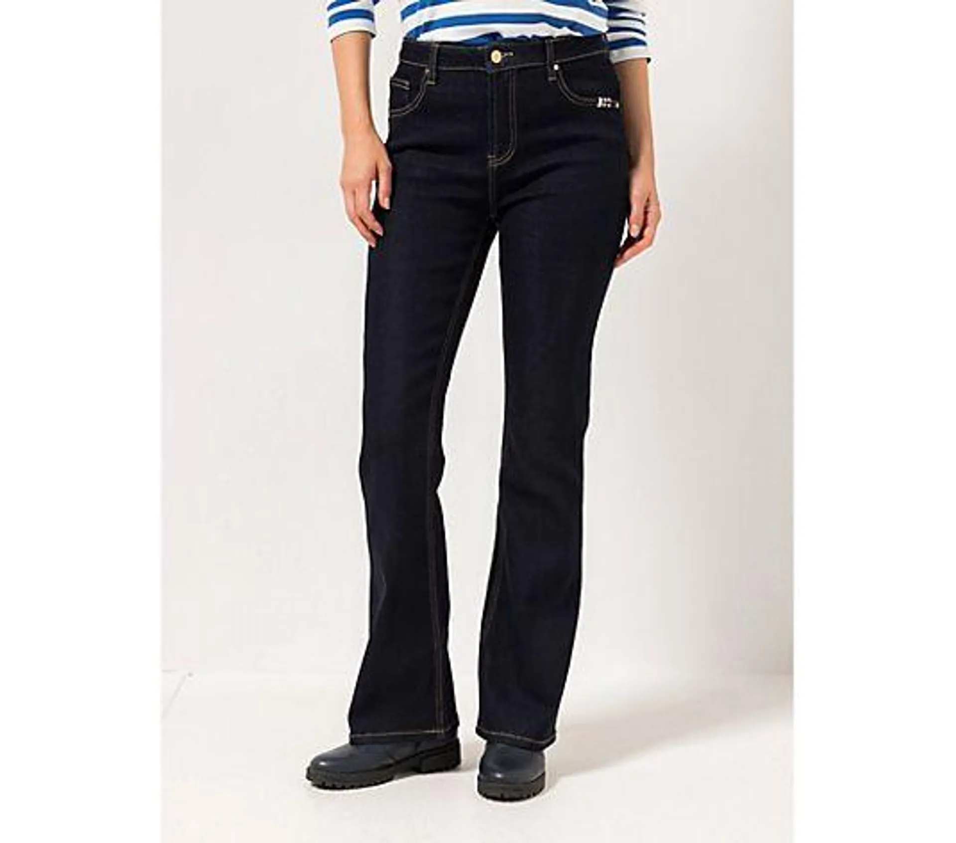 STRANDFEIN Jeanshose lange Form 5-Pocket-Style Bootcut