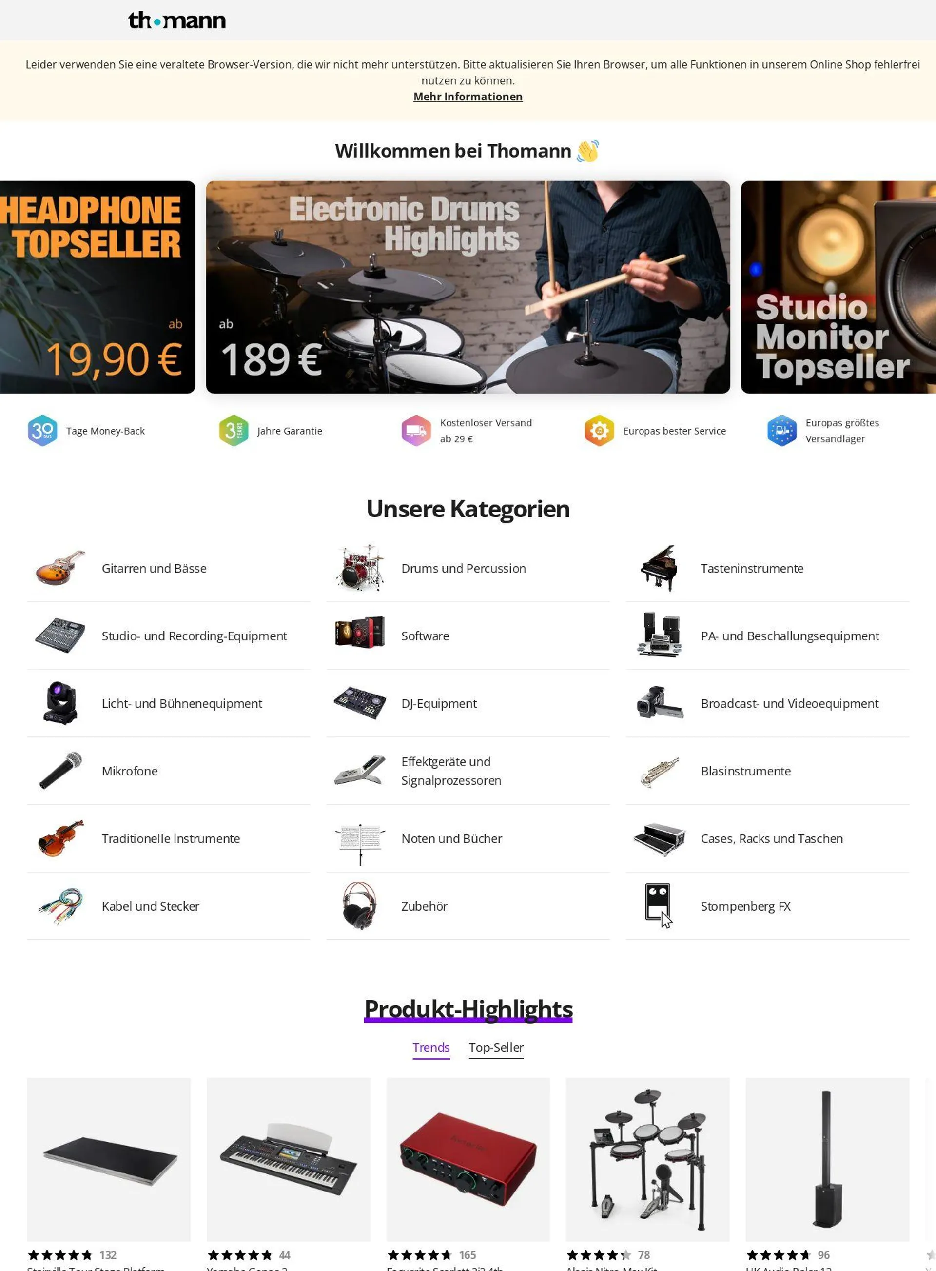 Thomann Aktueller Prospekt von 11. August bis 20. August 2025 - Prospekt seite 1