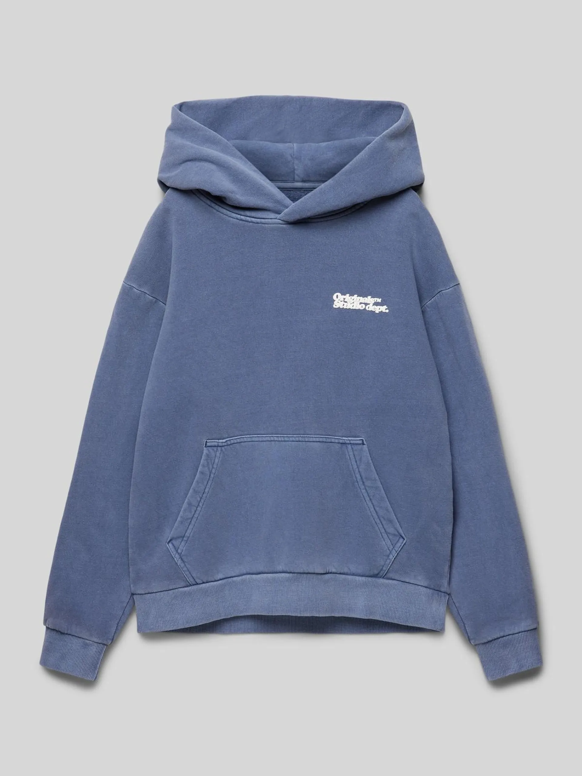 Hoodie mit Label-Print Modell 'VERMONT' in rauchblau