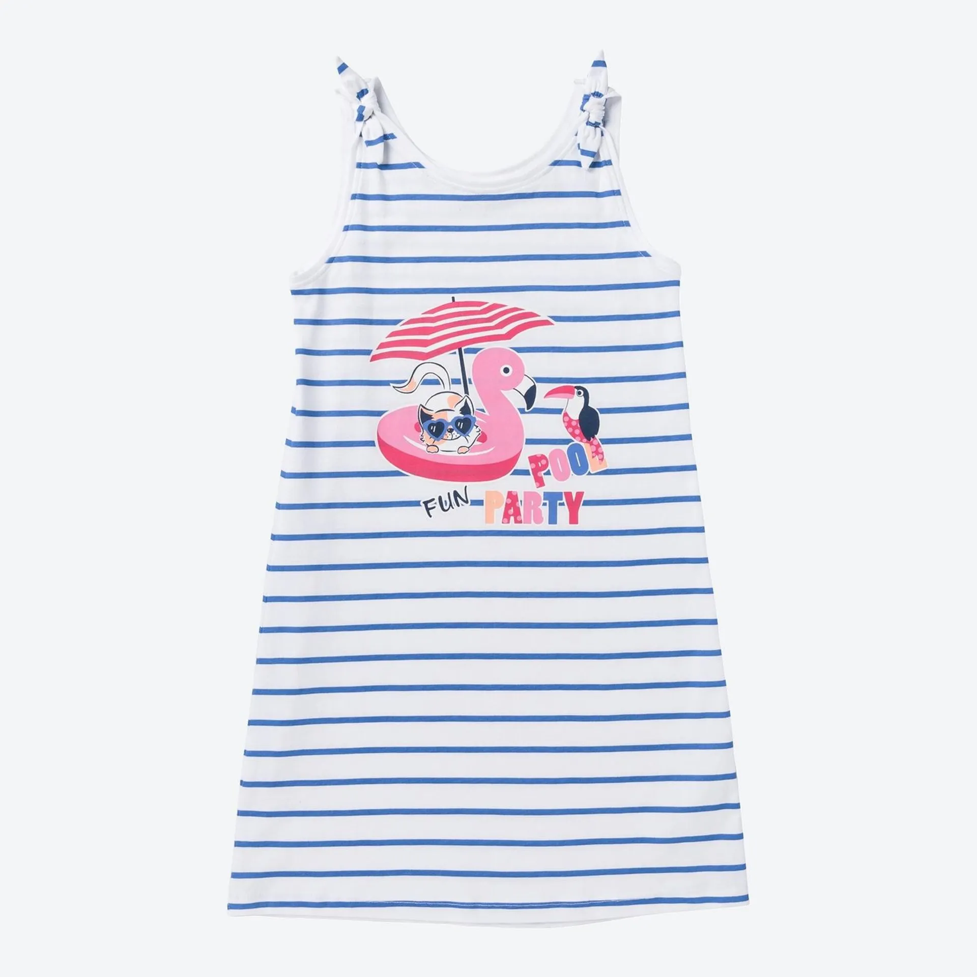 Kinder-Mädchen-Kleid mit Streifenmuster