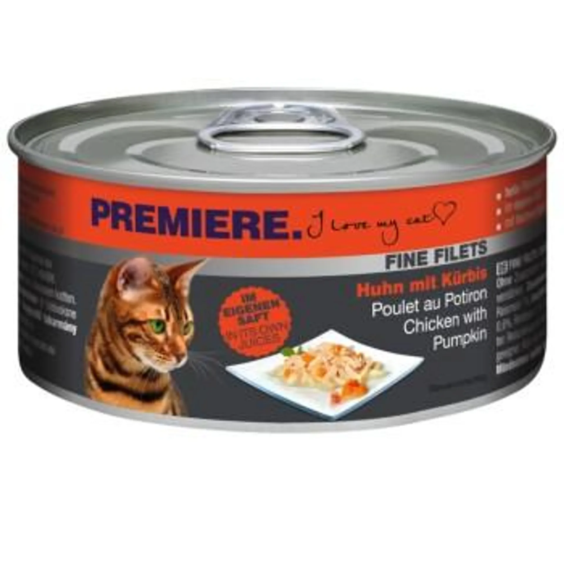 PREMIERE Fine Filets Naturell Huhn mit Kürbis 12x80 g