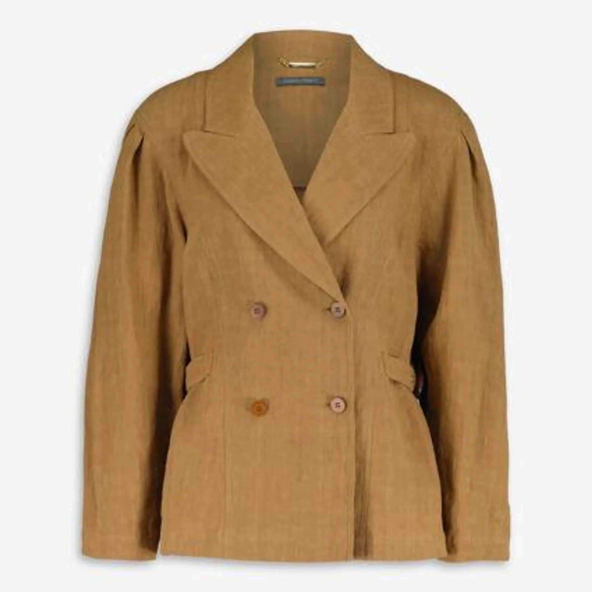 Brauner Blazer aus Leinen