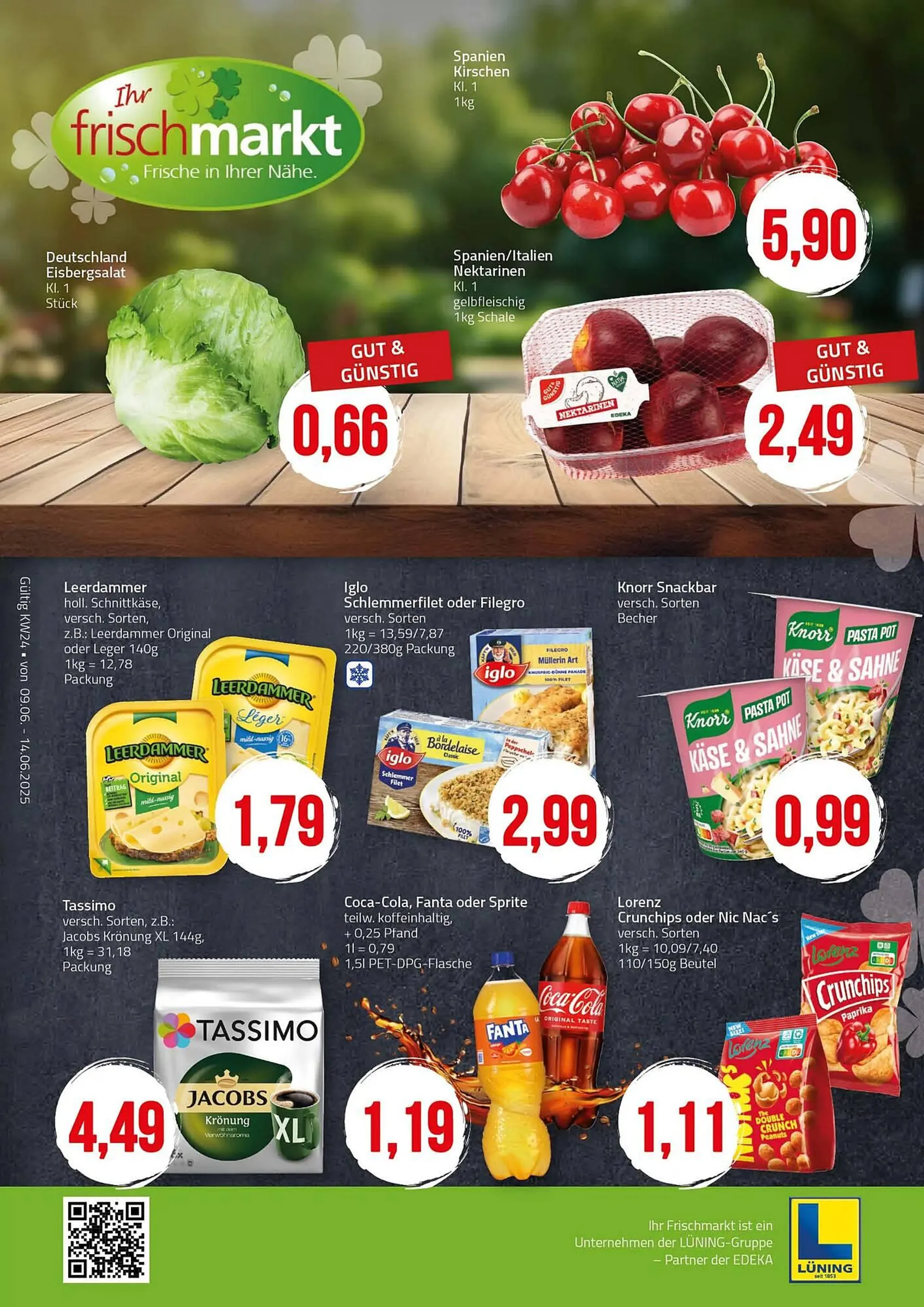 Ihr Frischmarkt Prospekt von 9. Juni bis 14. Juni 2025 - Prospekt seite 1