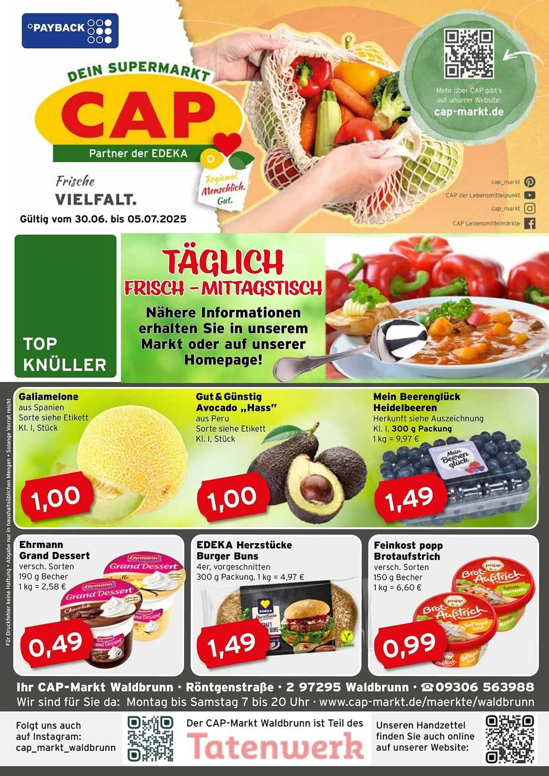 CAP Markt Prospekt von 30. Juni bis 5. Juli 2025 - Prospekt seite 1