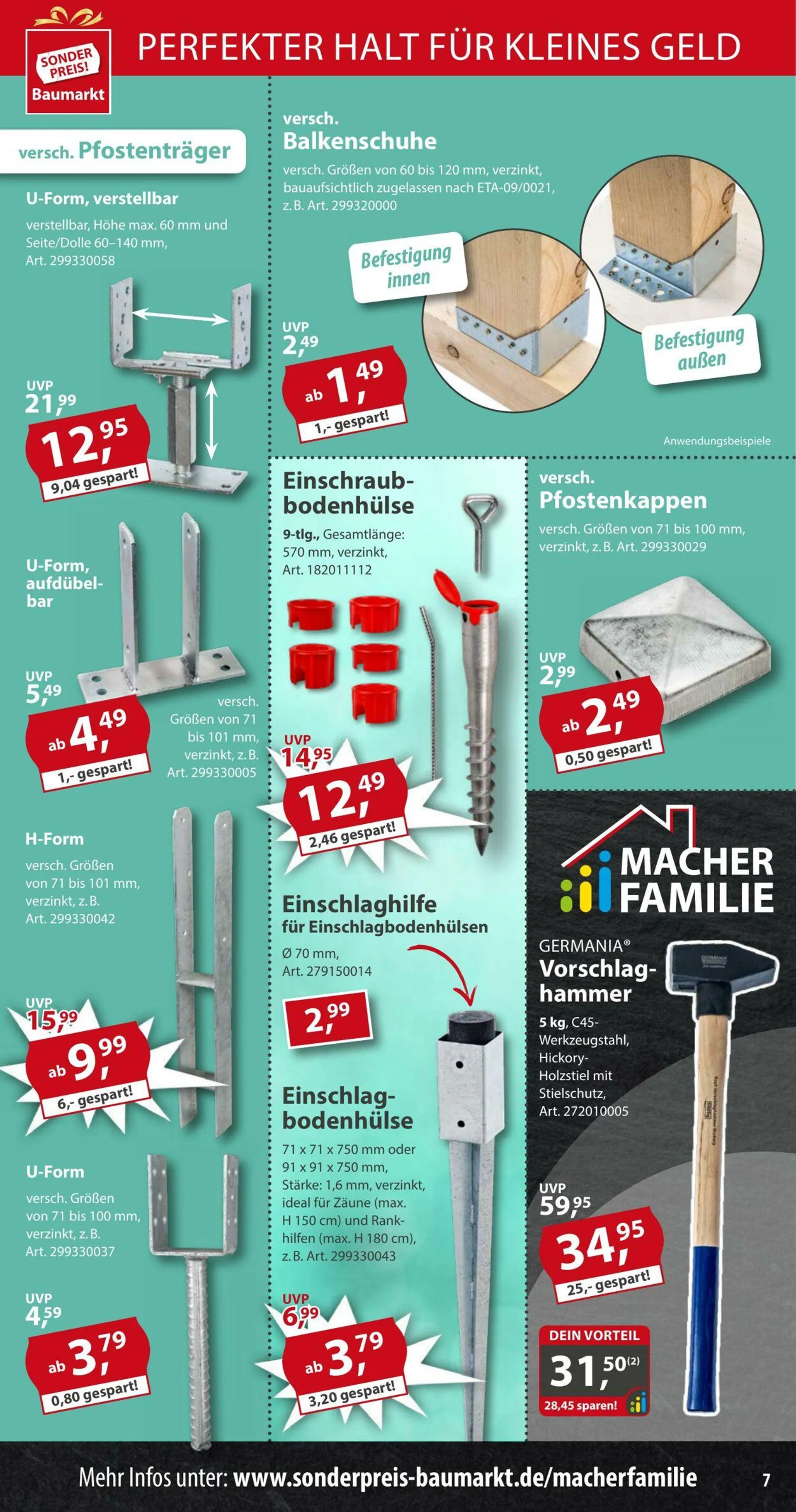 Sonderpreis Baumarkt Aktueller Prospekt von 26. April bis 10. Mai 2025 - Prospekt seite 7