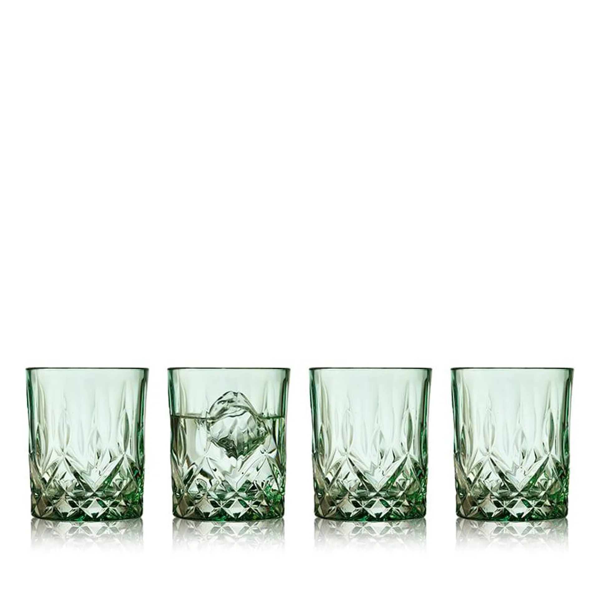 Lyngby Glas Sorrento whiskyglas grøn 32 cl 4 stk.