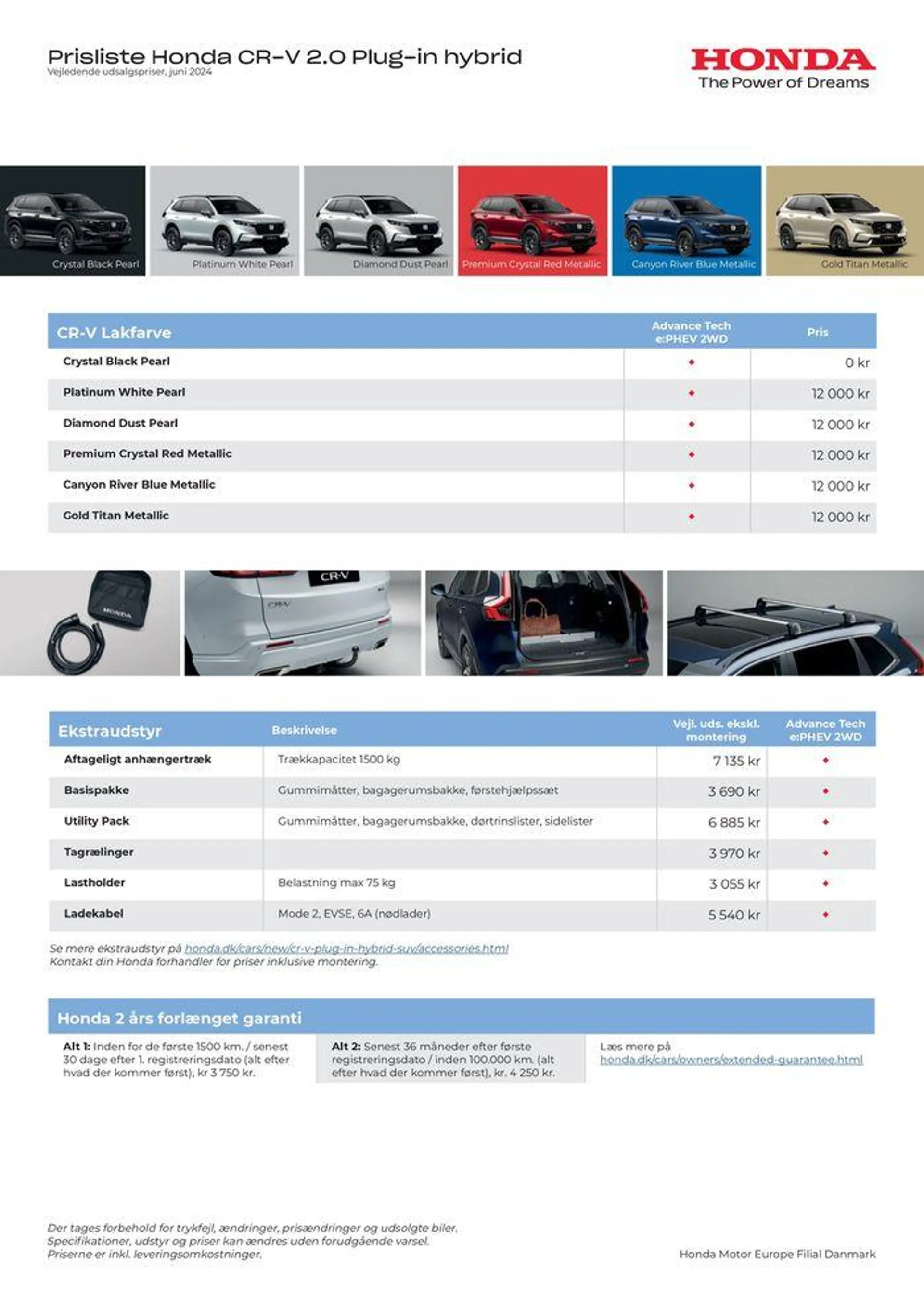 Honda Prisliste CR-V PHEV Gyldig indtil 11. juni - 11. juni 2025 - tilbudsavis side 2