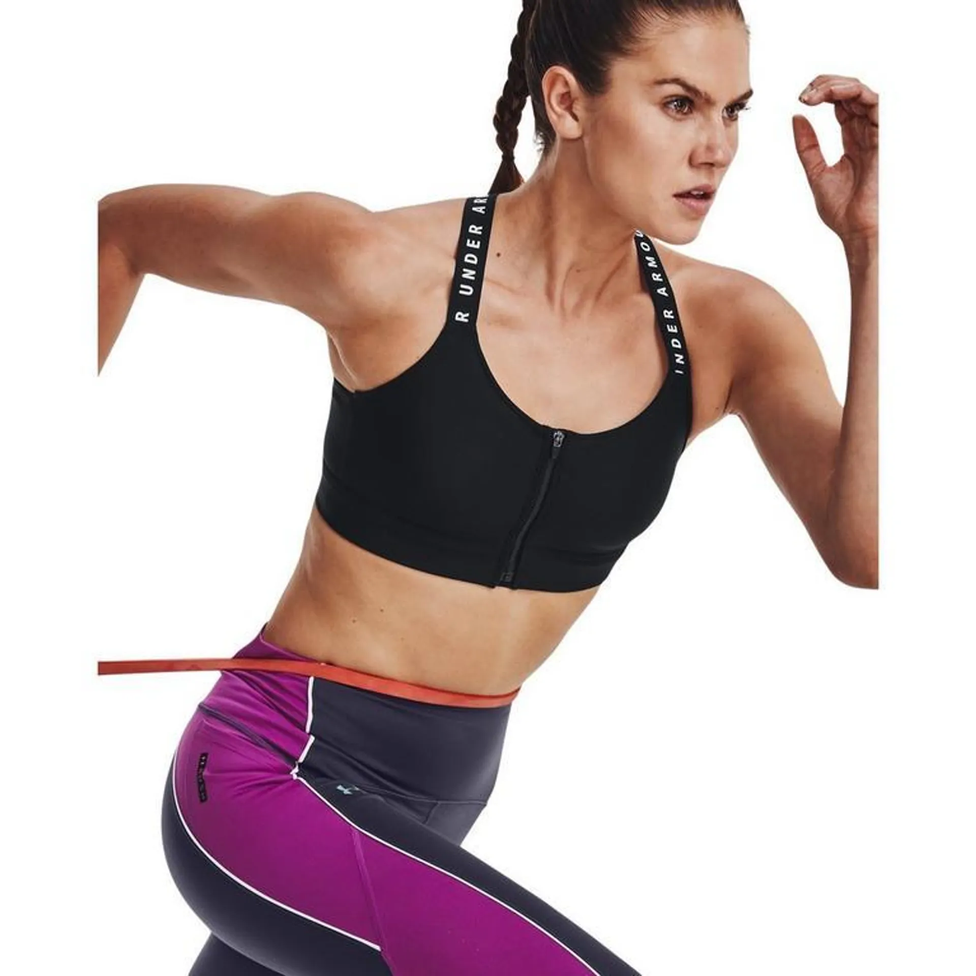 Under Armour Ua Infinity High Bra Zip Impact Sports Womens