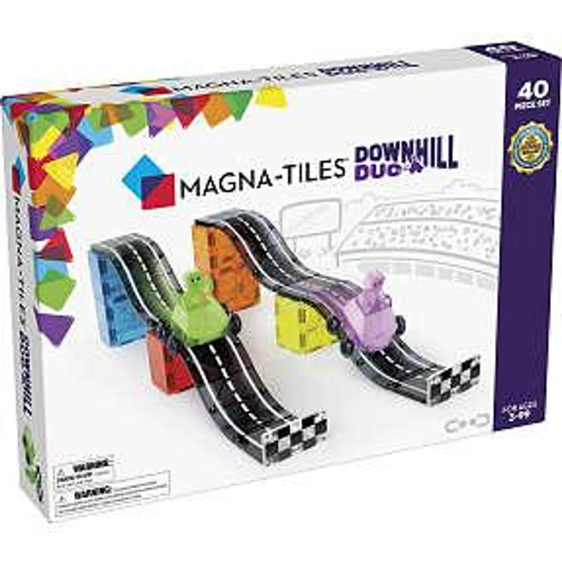 MAGNA-TILES racerbil magnetisk byggesæt 40 dele