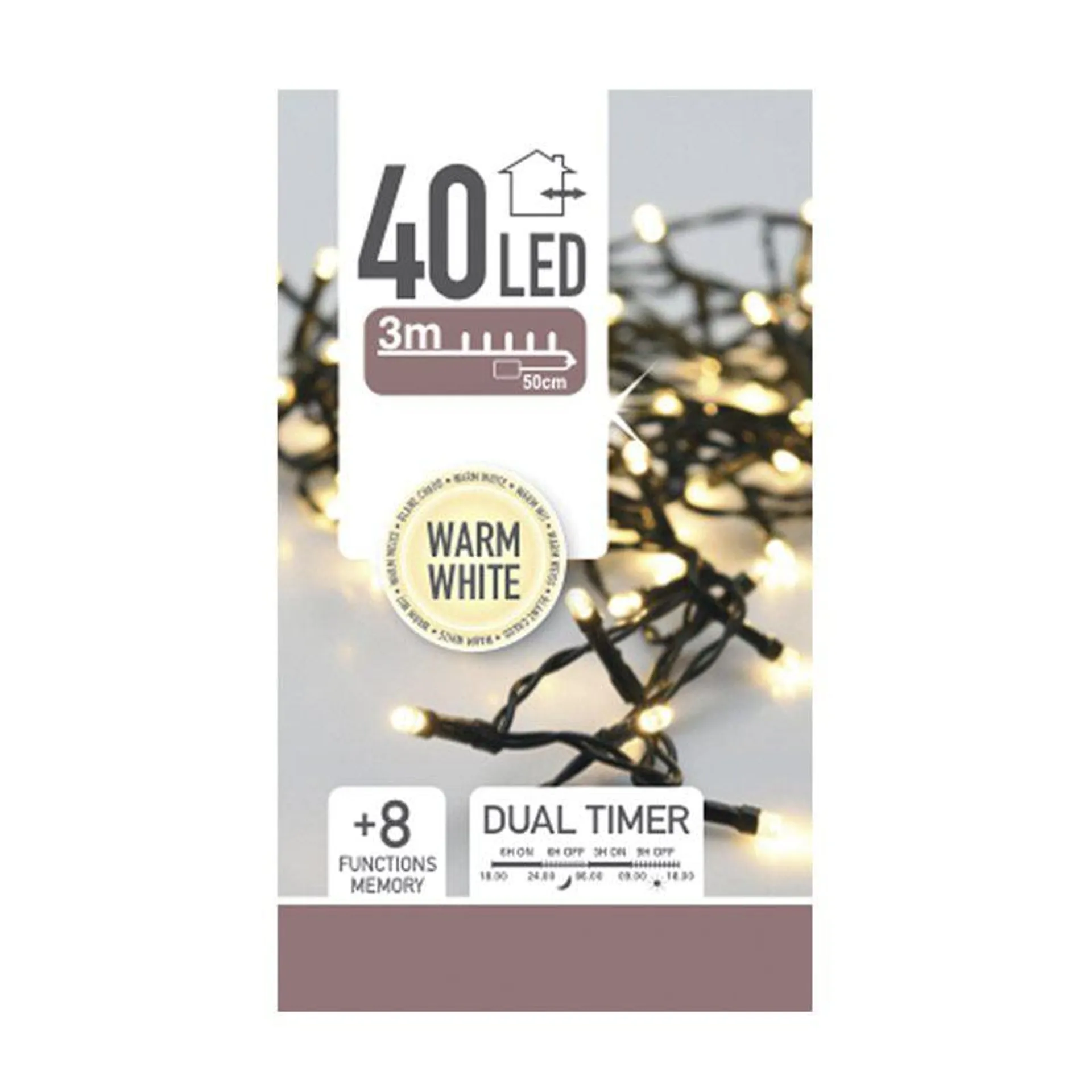 Batterilyskæde 40 LED